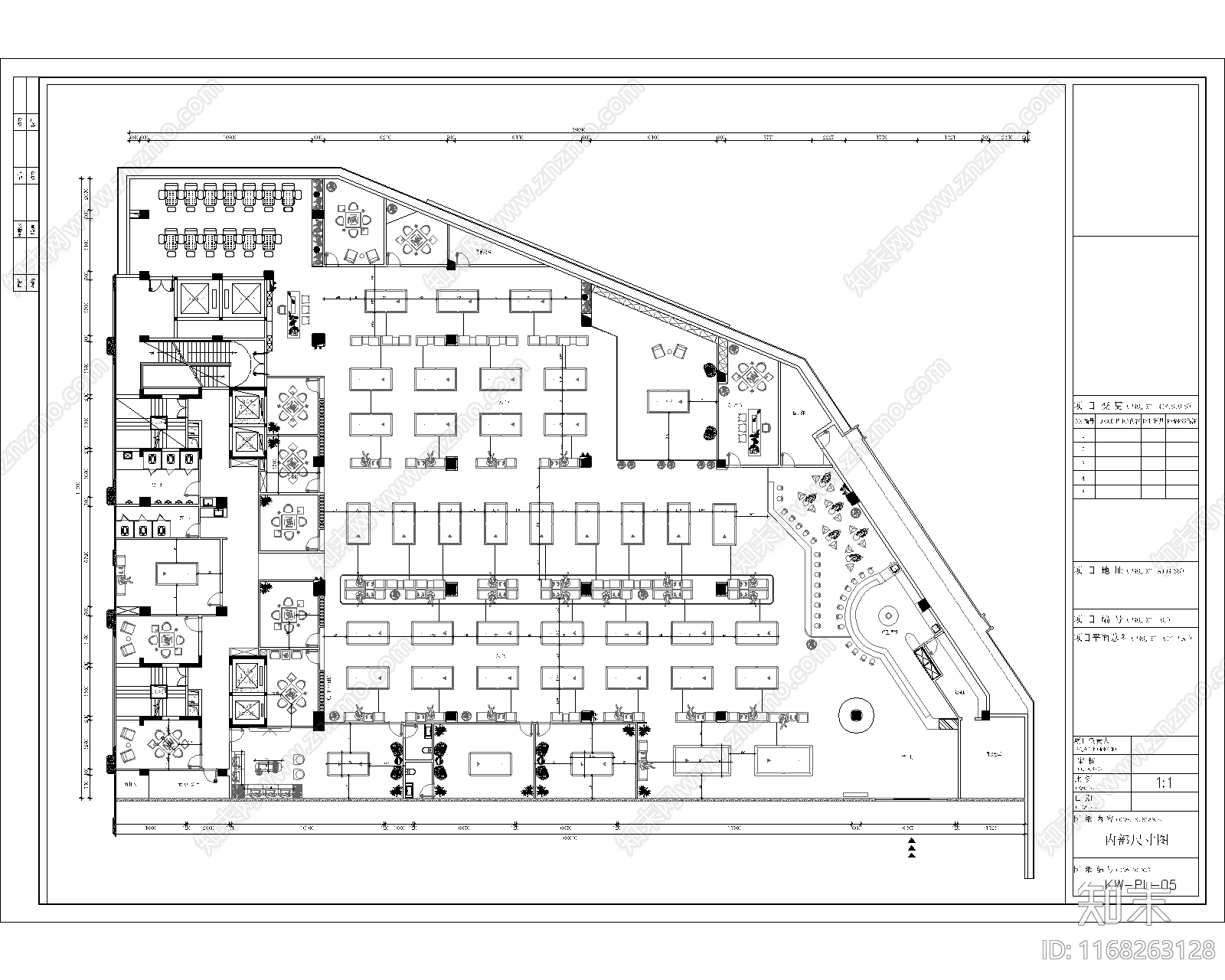 现代台球厅施工图下载【ID:1168263128】