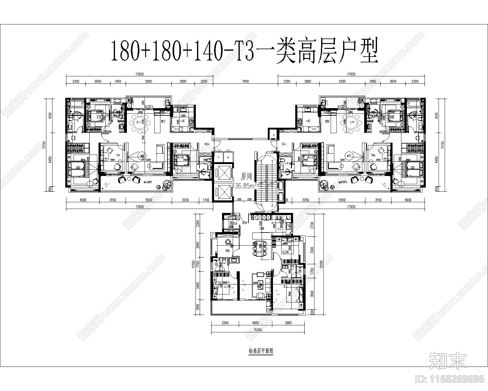 现代住宅楼建筑施工图下载【ID:1168269696】