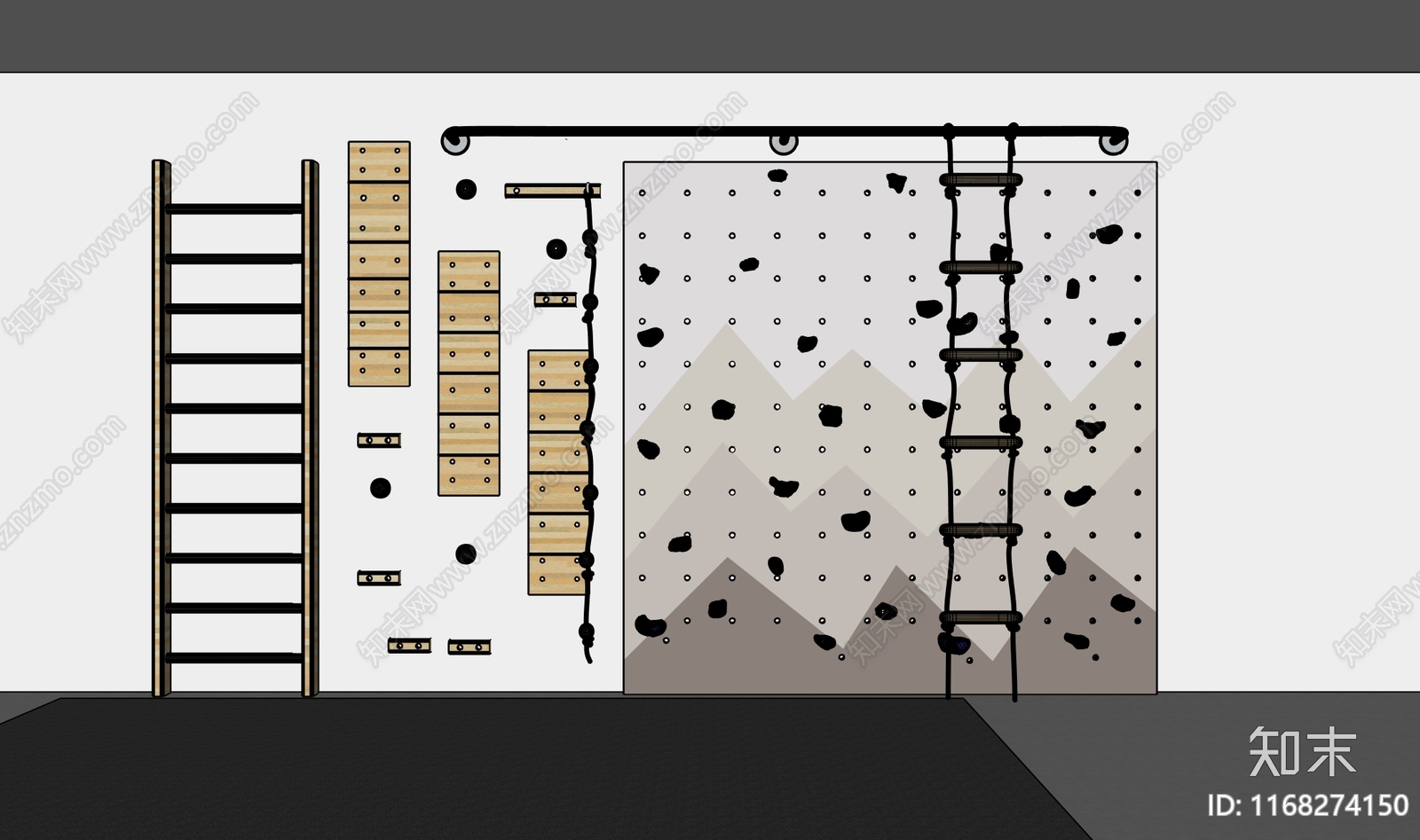 攀岩墙SU模型下载【ID:1168274150】