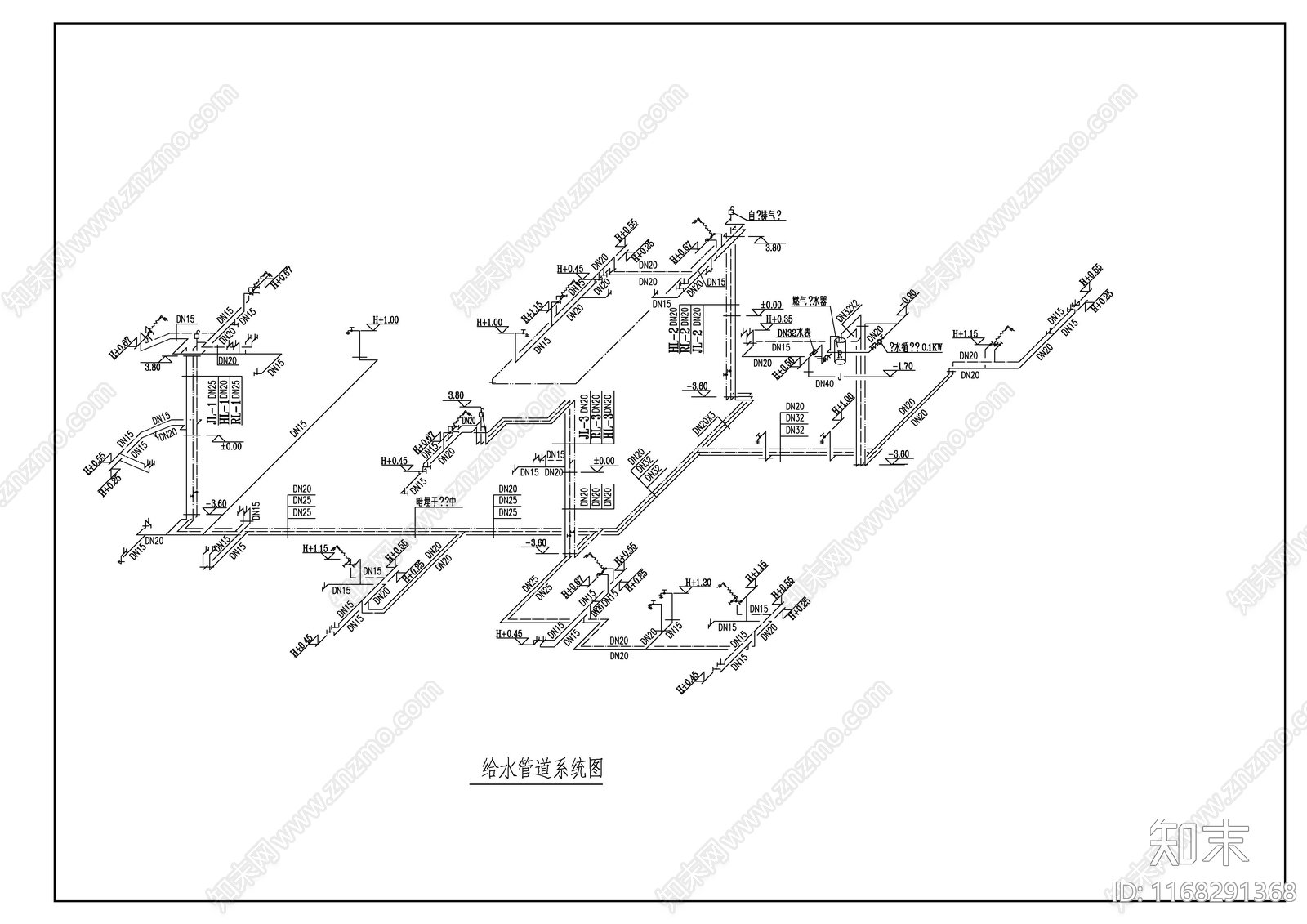 给排水图cad施工图下载【ID:1168291368】