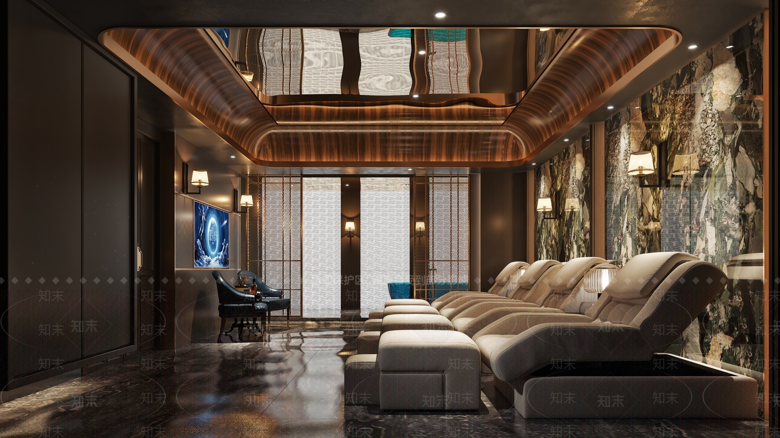 轻奢足浴店3D模型下载【ID:1168296856】
