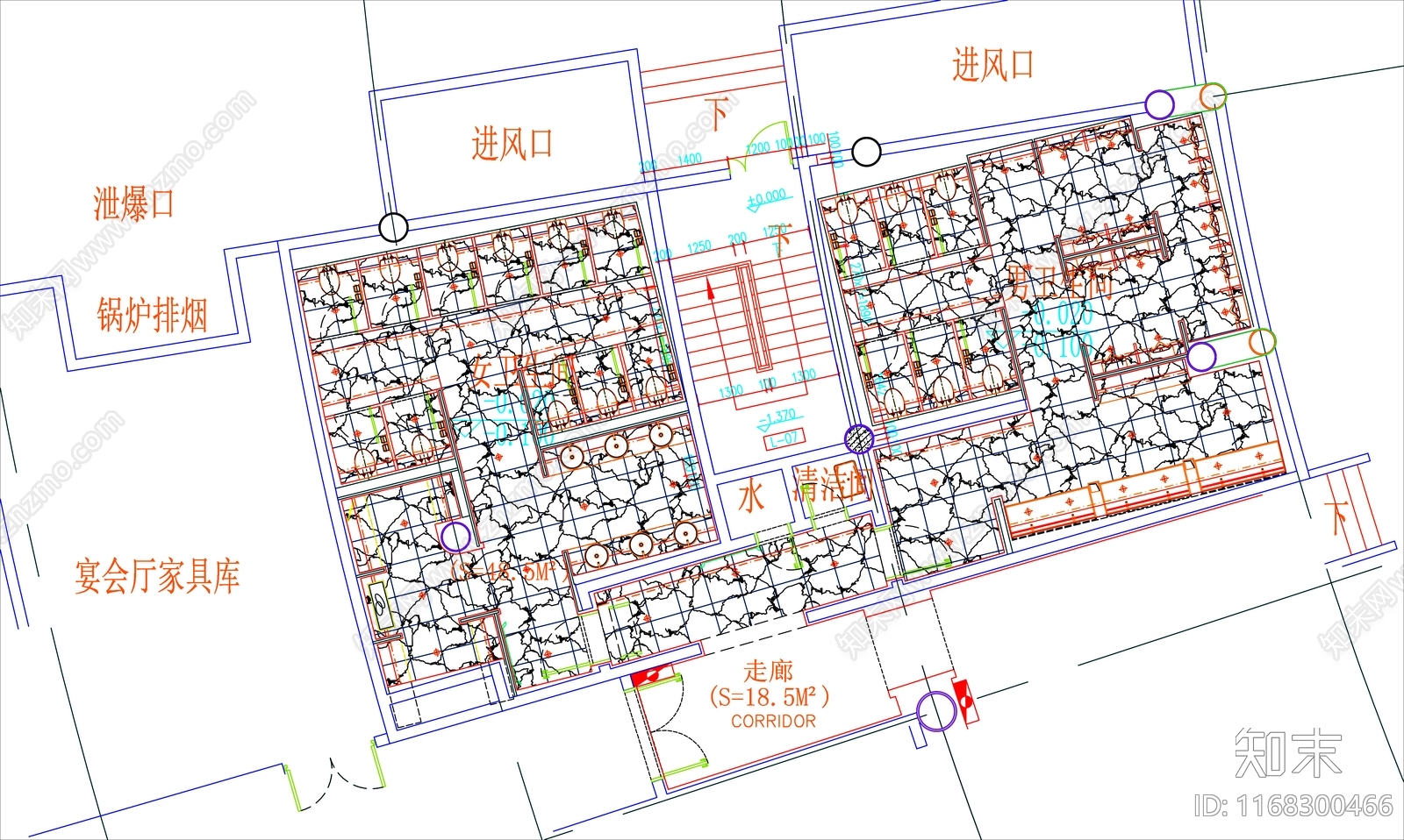 现代公共卫生间cad施工图下载【ID:1168300466】