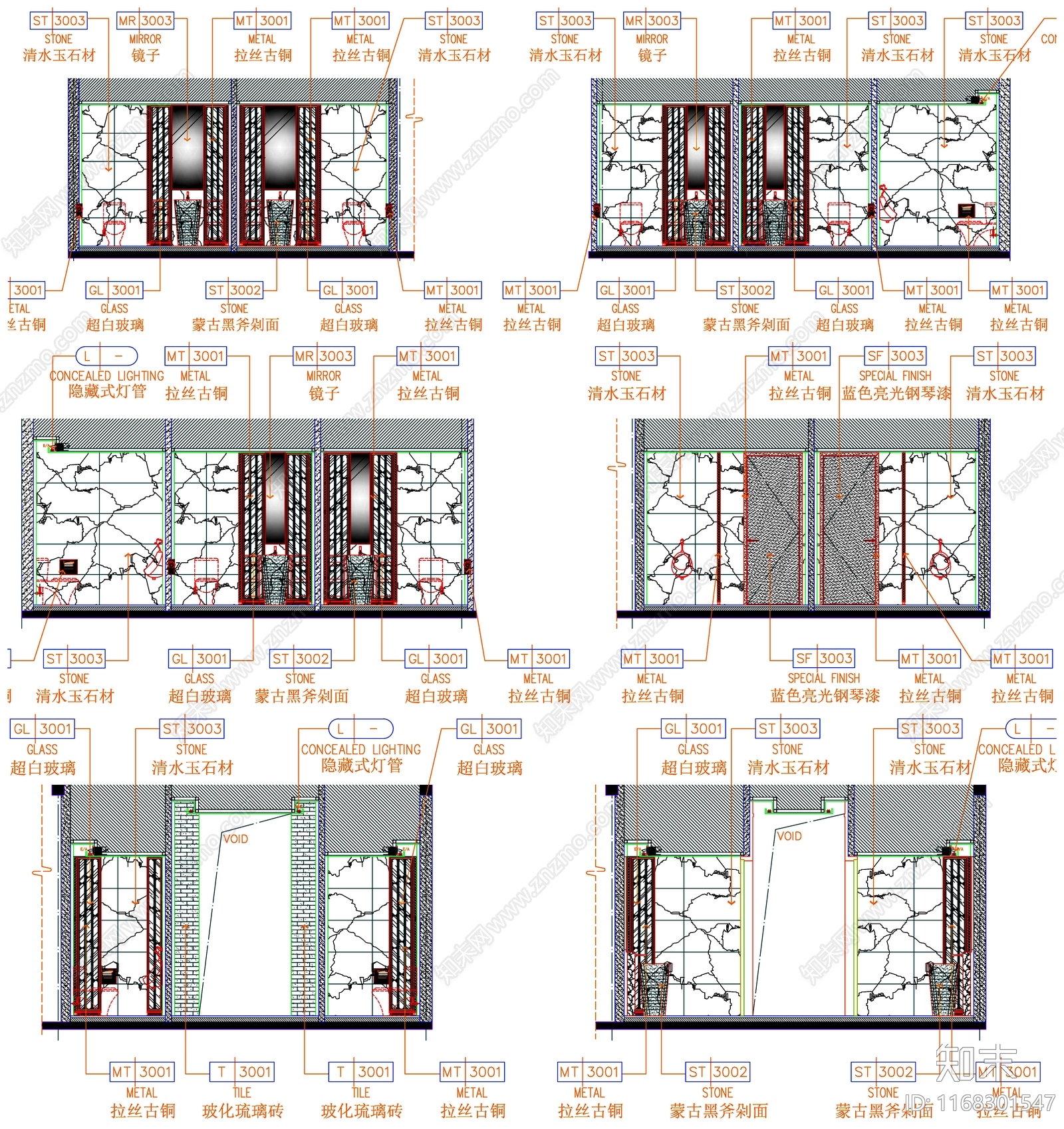 现代公共卫生间cad施工图下载【ID:1168301547】