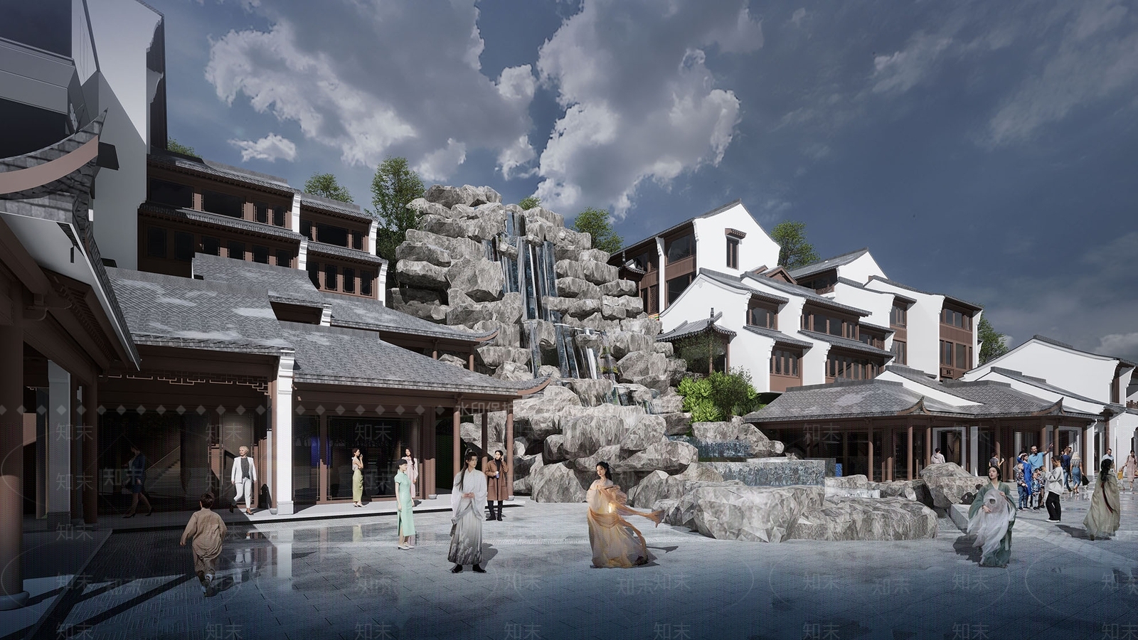 新中式其他商业建筑SU模型下载【ID:1168305353】