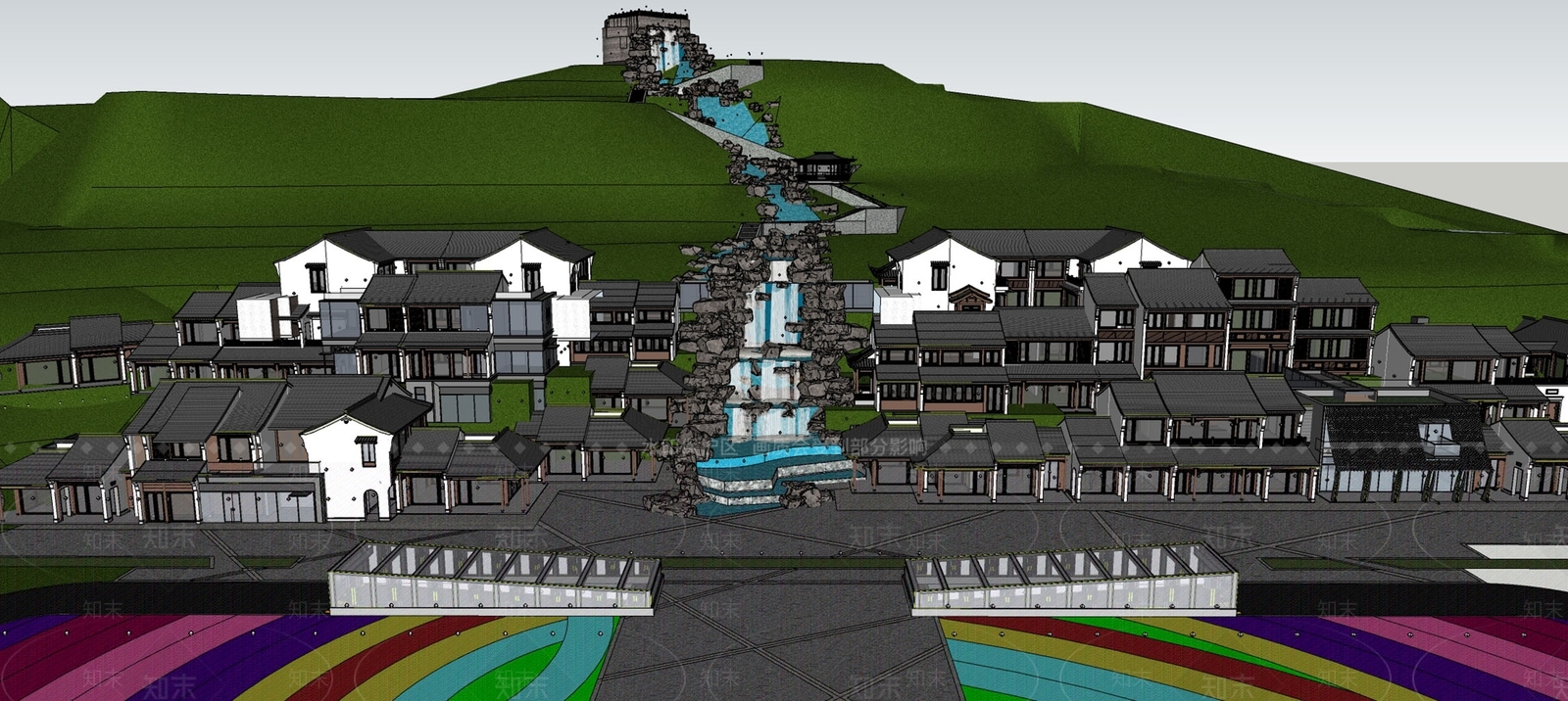 新中式其他商业建筑SU模型下载【ID:1168305353】
