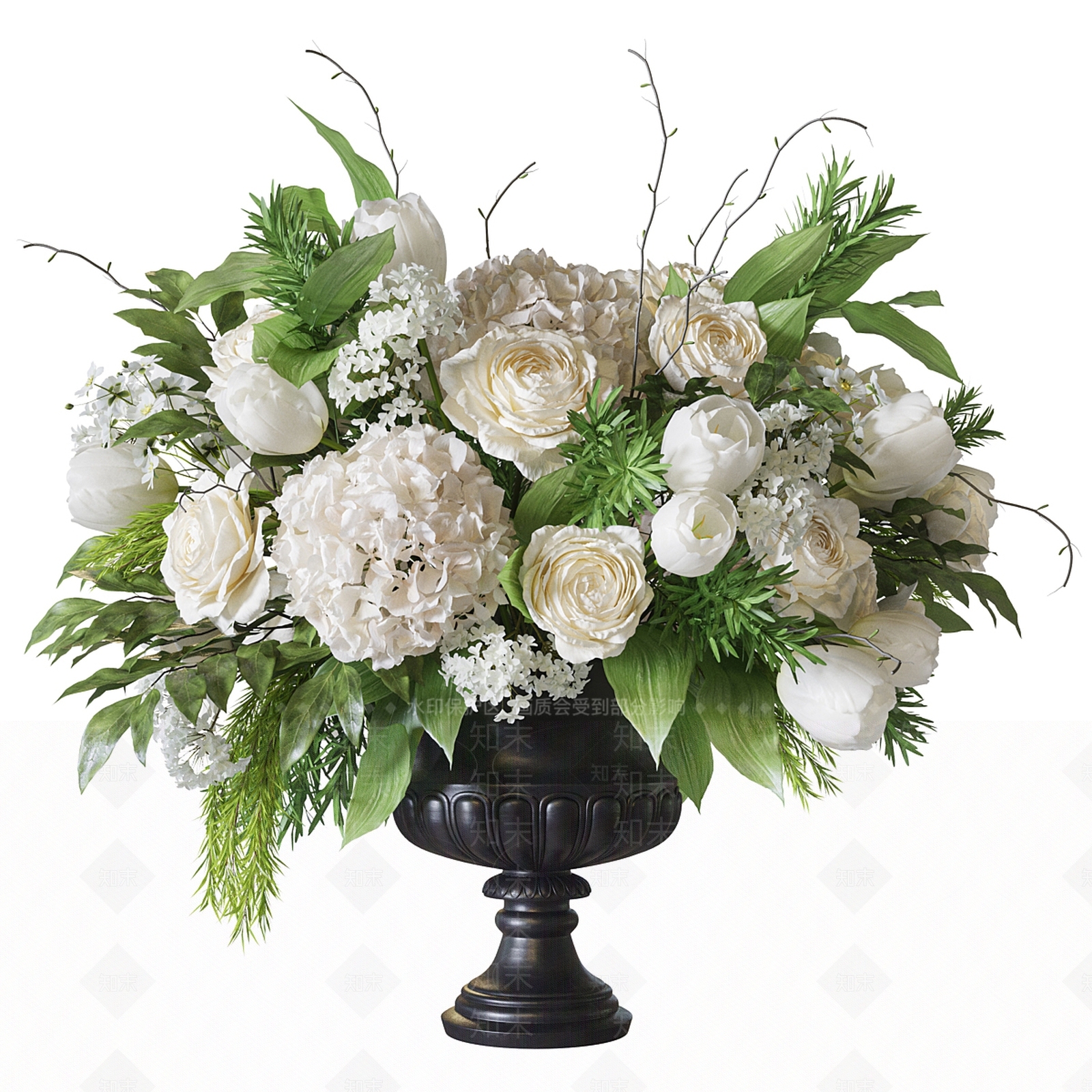 现代北欧花艺3D模型下载【ID:1168314949】