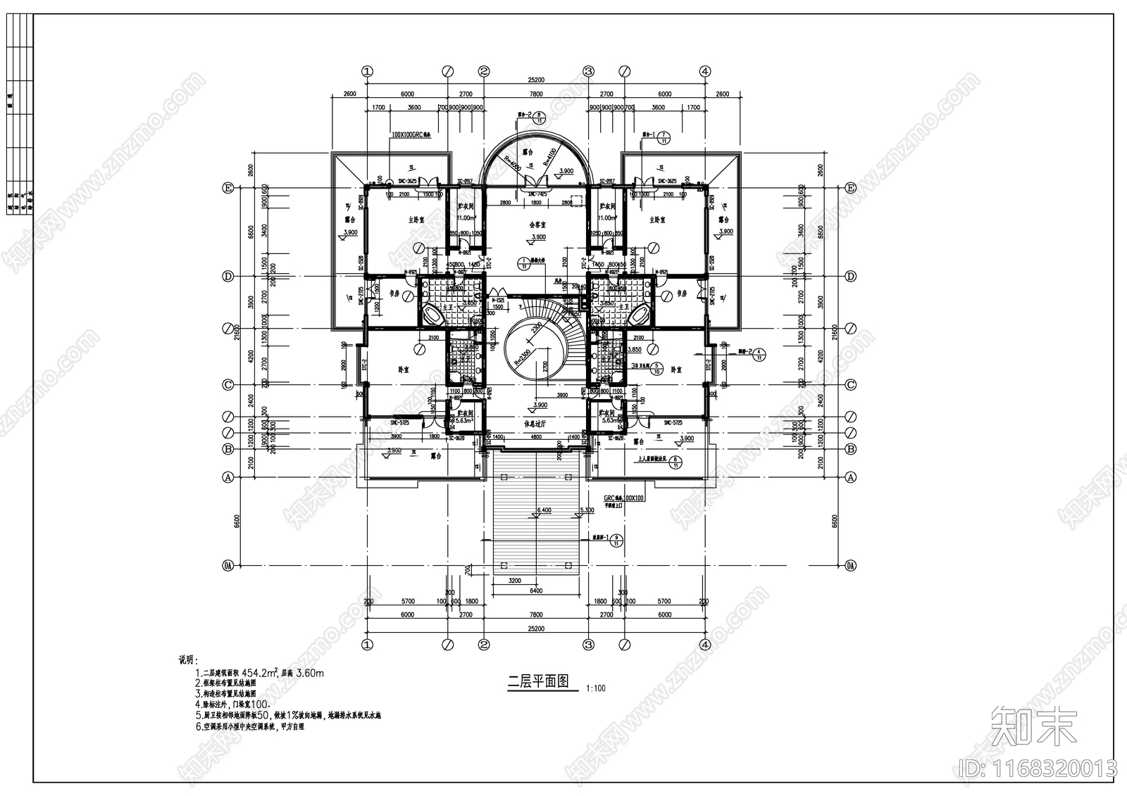 现代别墅建筑cad施工图下载【ID:1168320013】