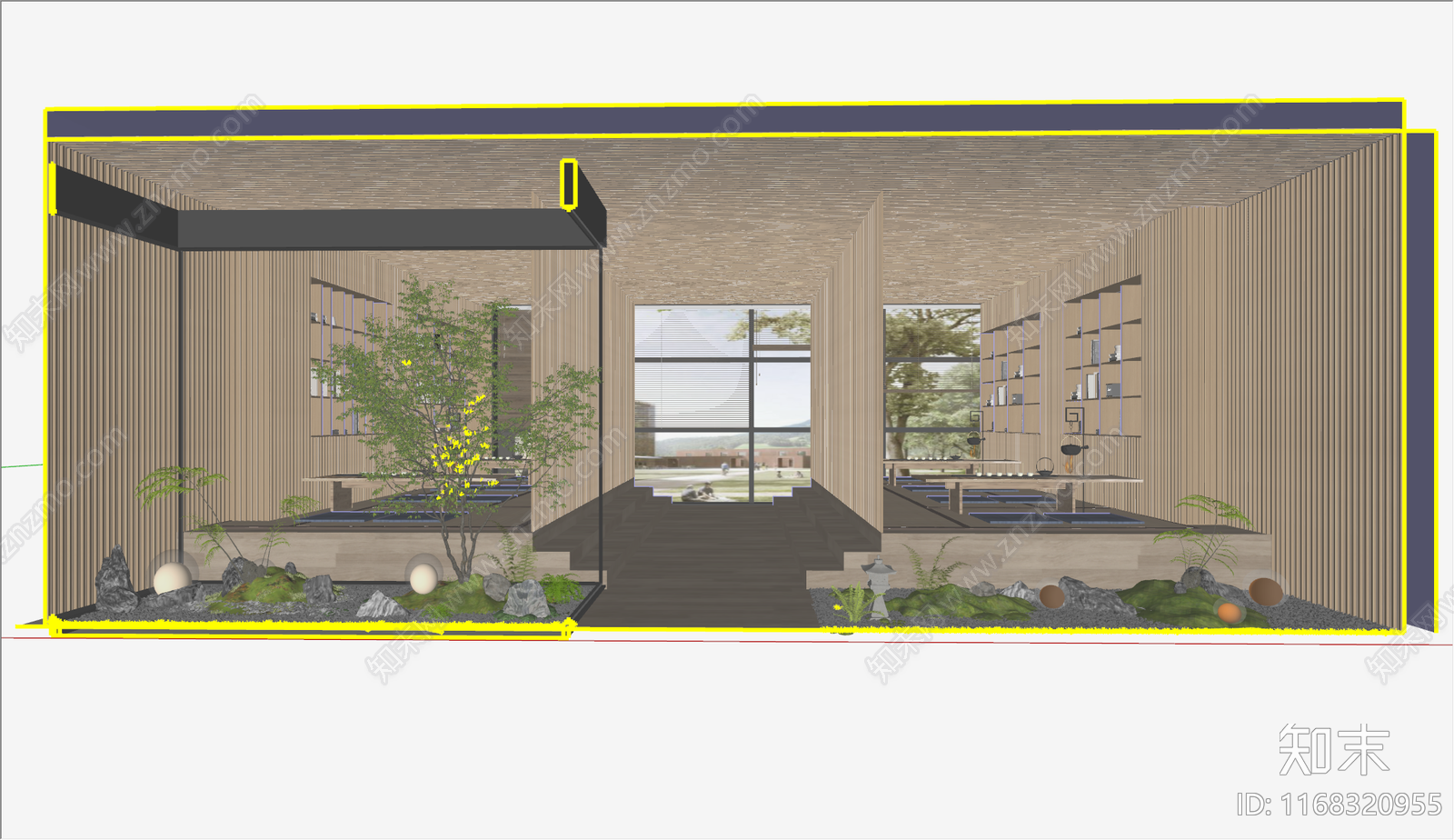 日式禅意茶馆SU模型下载【ID:1168320955】