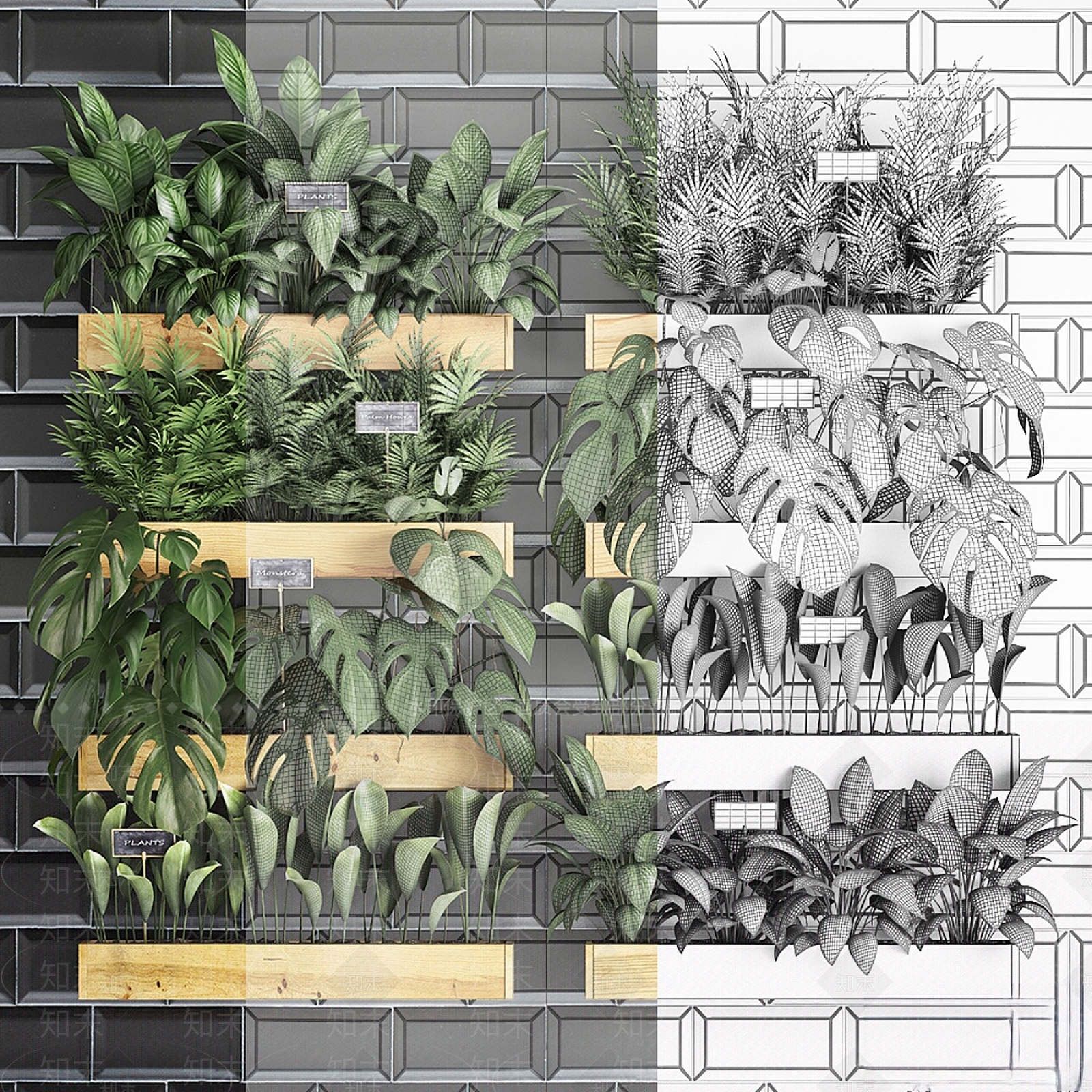 绿植墙3D模型下载【ID:1168321972】