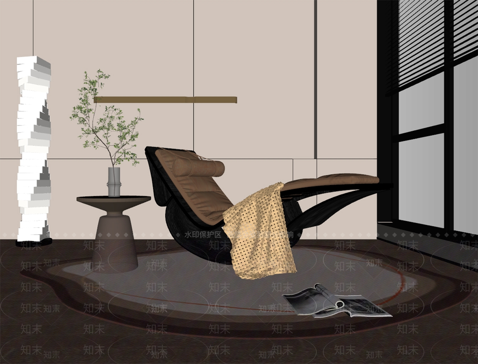 现代躺椅SU模型下载【ID:1168333612】