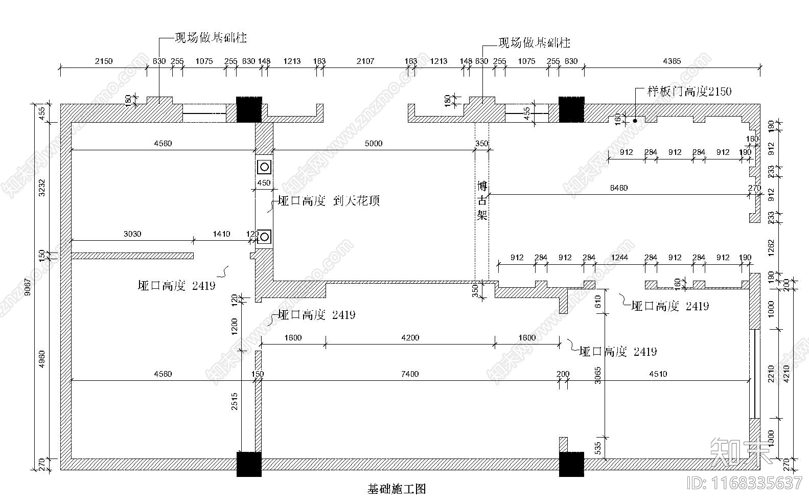 欧式整体家装空间cad施工图下载【ID:1168335637】