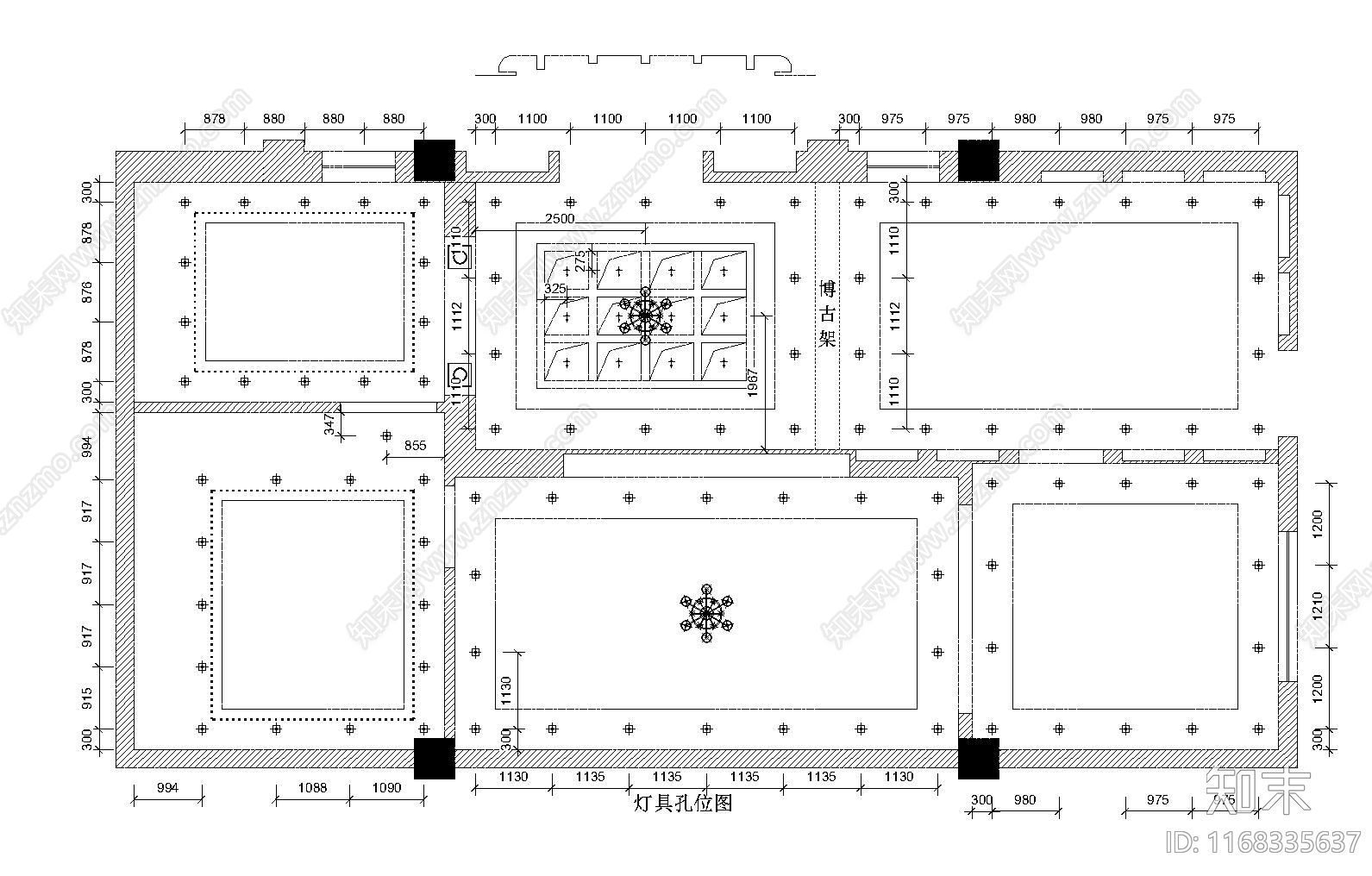 欧式整体家装空间cad施工图下载【ID:1168335637】