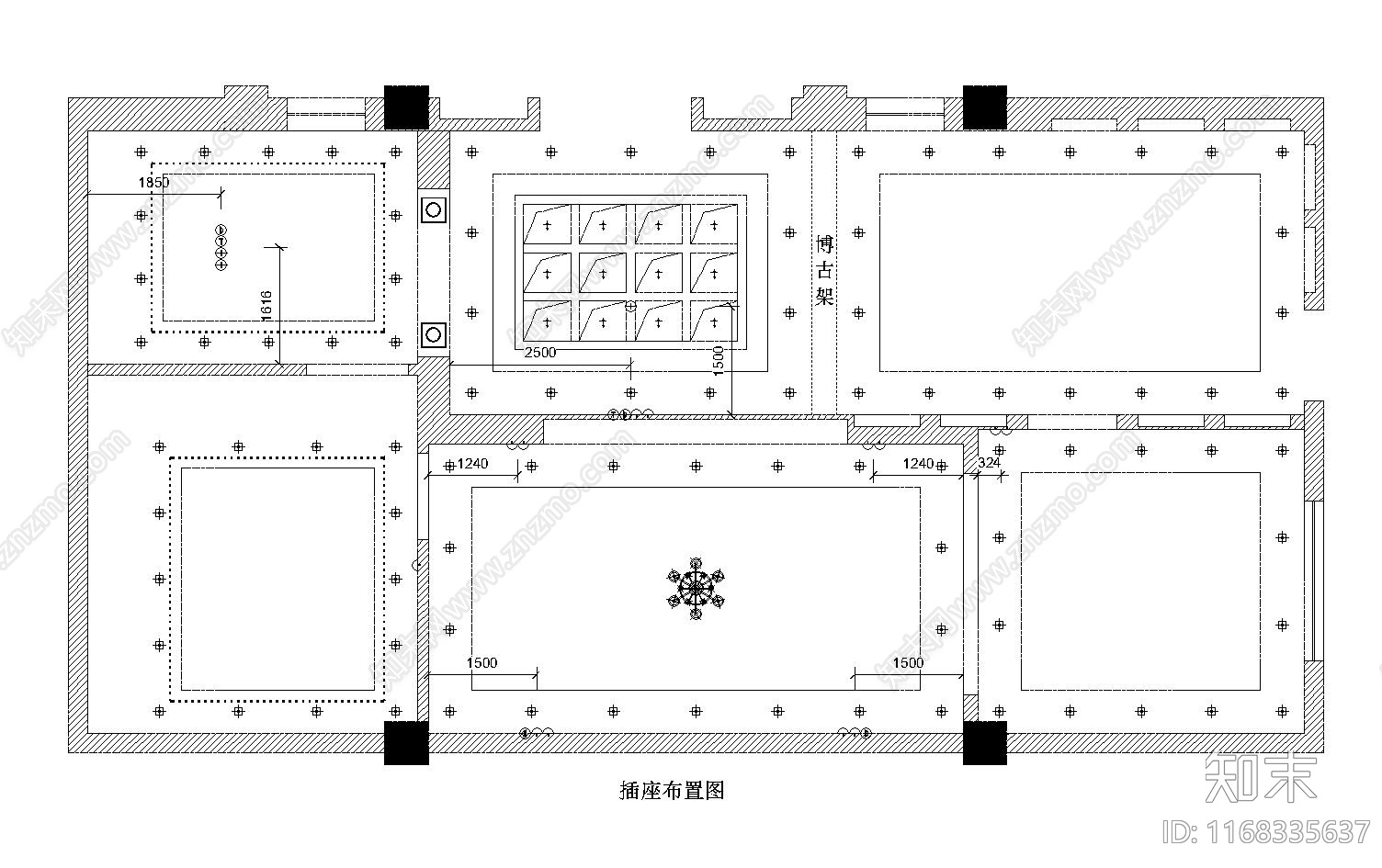 欧式整体家装空间cad施工图下载【ID:1168335637】