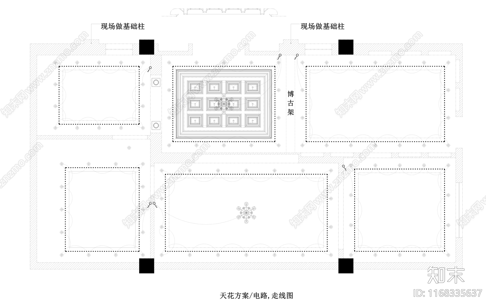 欧式整体家装空间cad施工图下载【ID:1168335637】