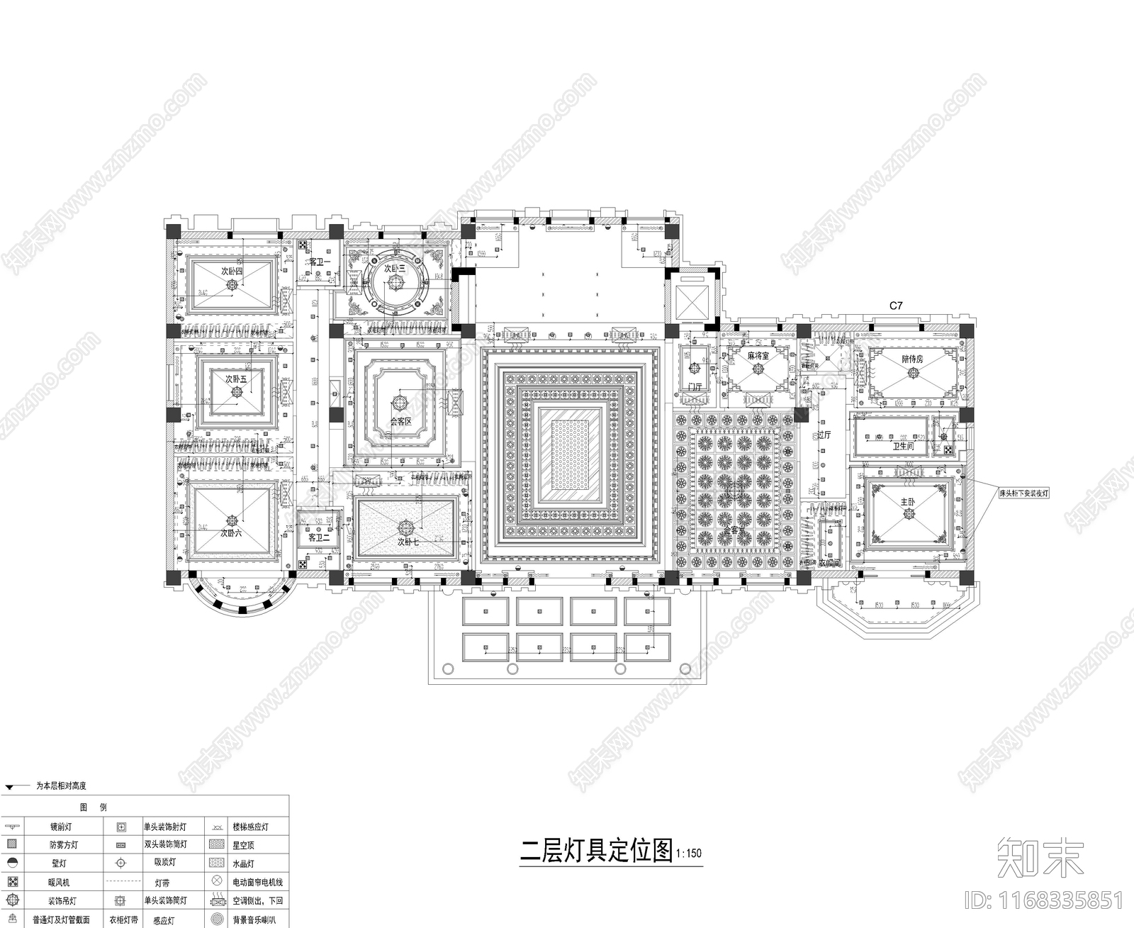 现代欧式整体家装空间cad施工图下载【ID:1168335851】