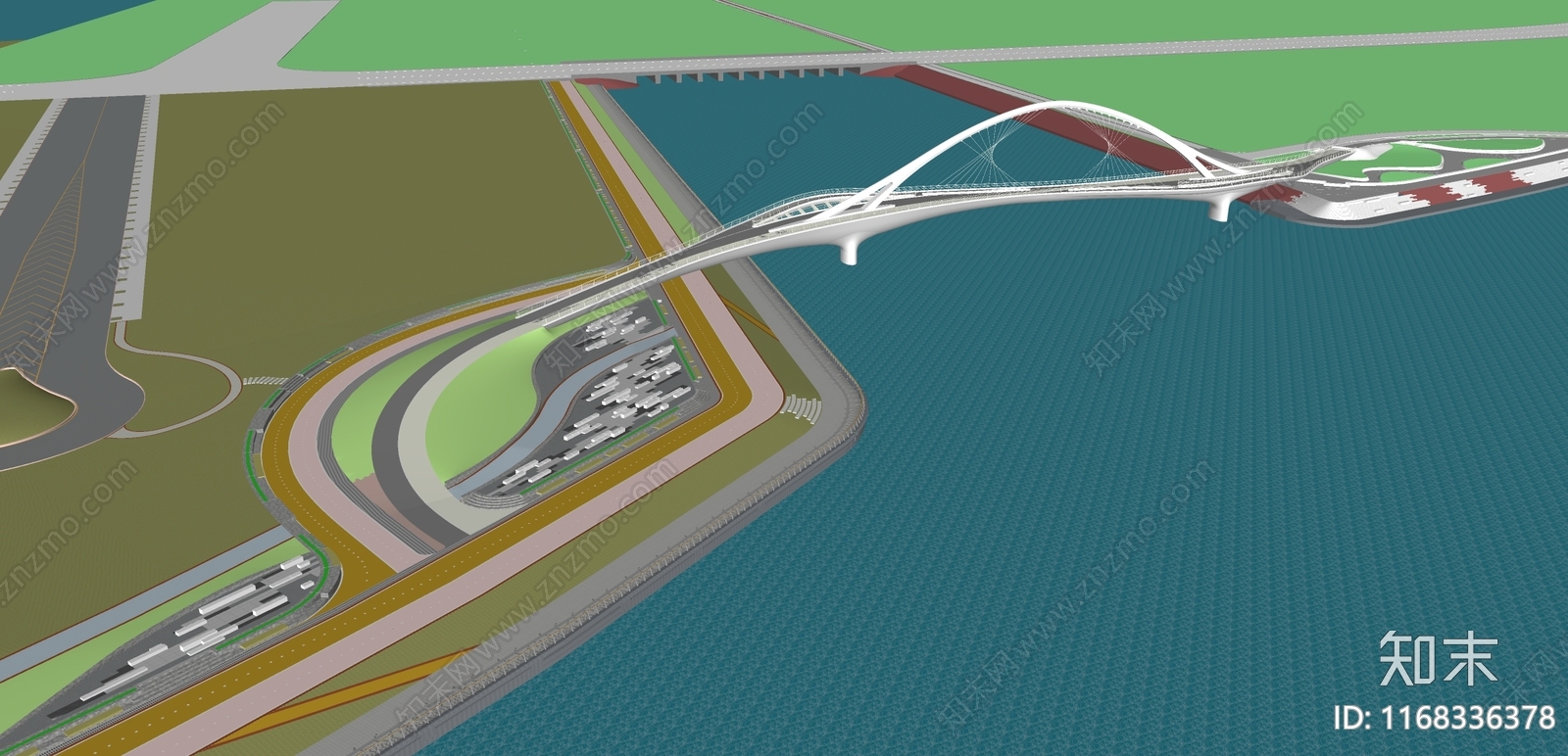 现代滨水景观SU模型下载【ID:1168336378】