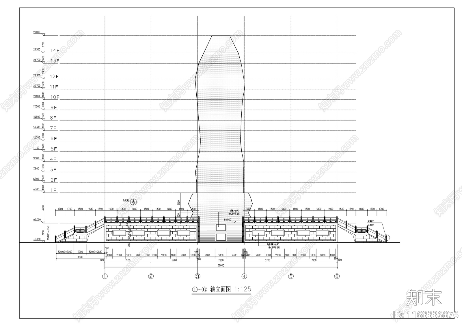 中式其他文化建筑施工图下载【ID:1168336876】