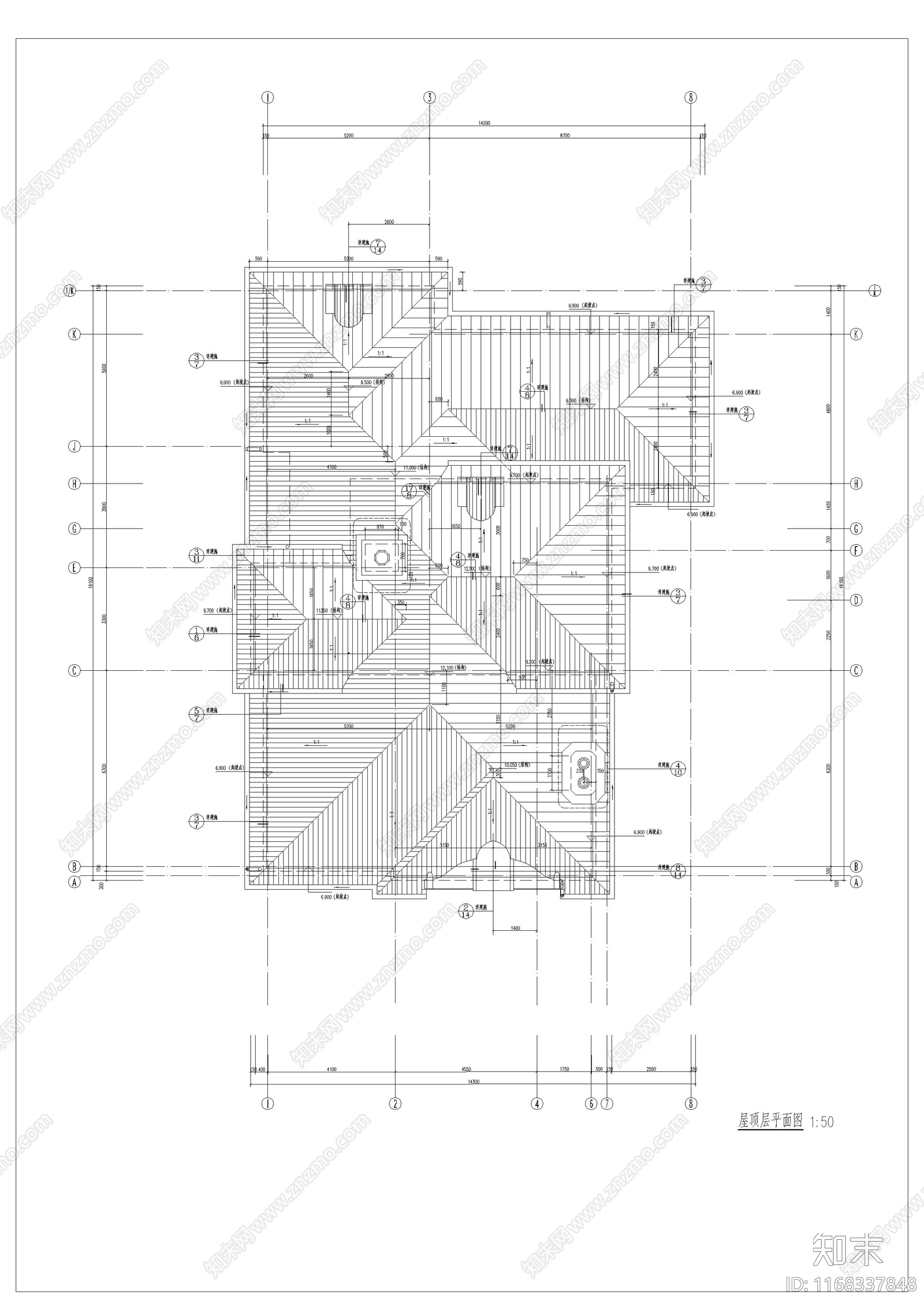 美式别墅建筑cad施工图下载【ID:1168337848】