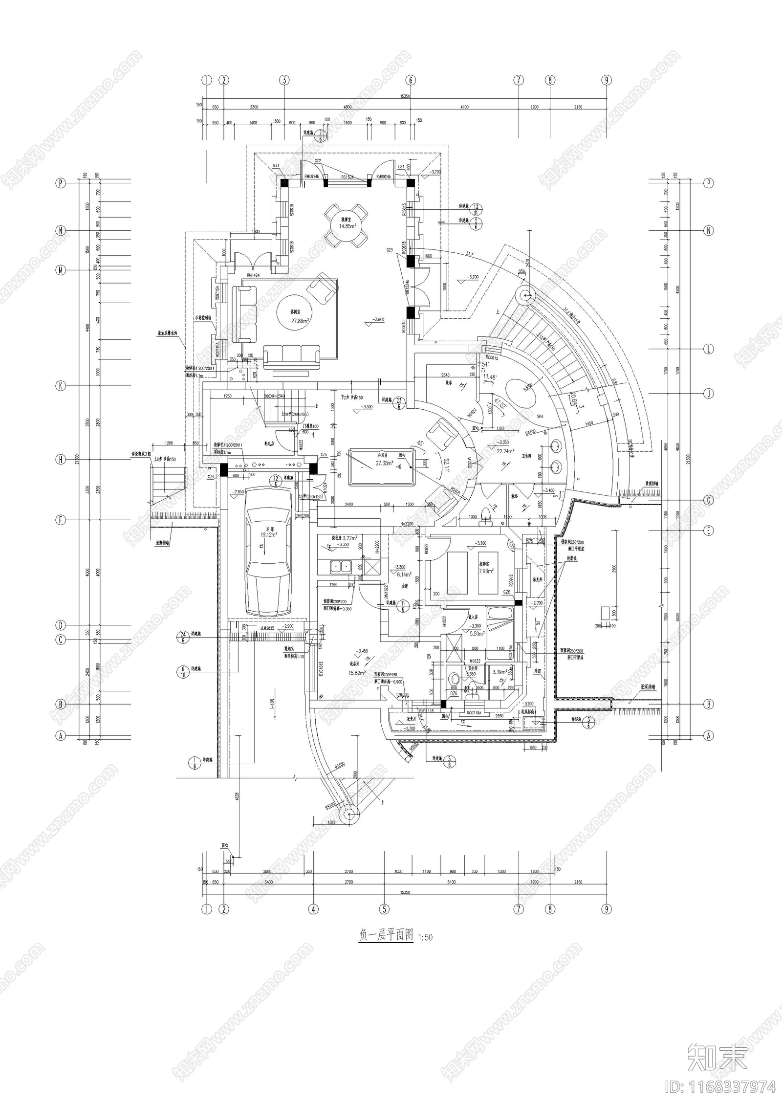 欧式别墅建筑施工图下载【ID:1168337974】