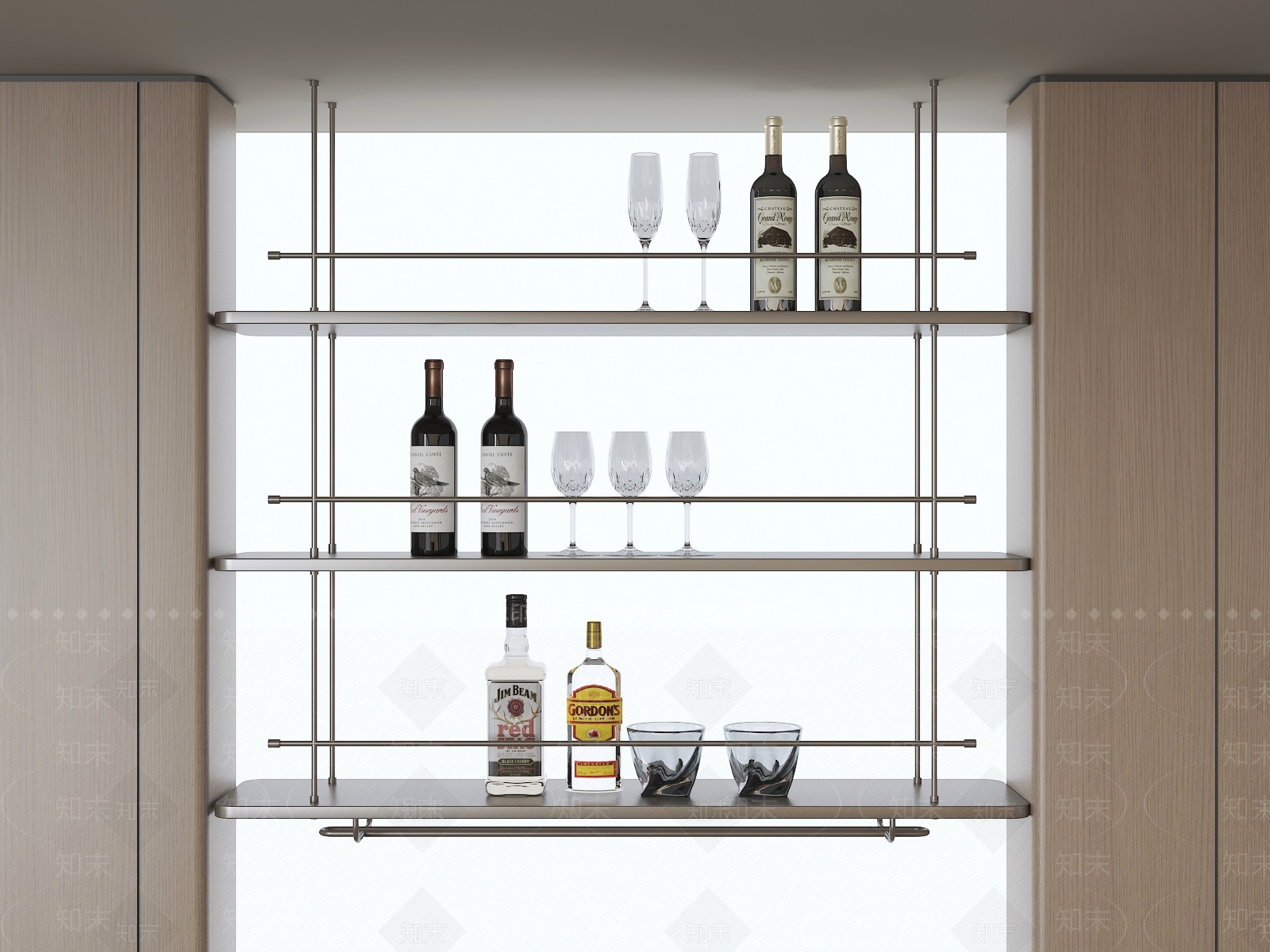 现代酒架3D模型下载【ID:1168340589】