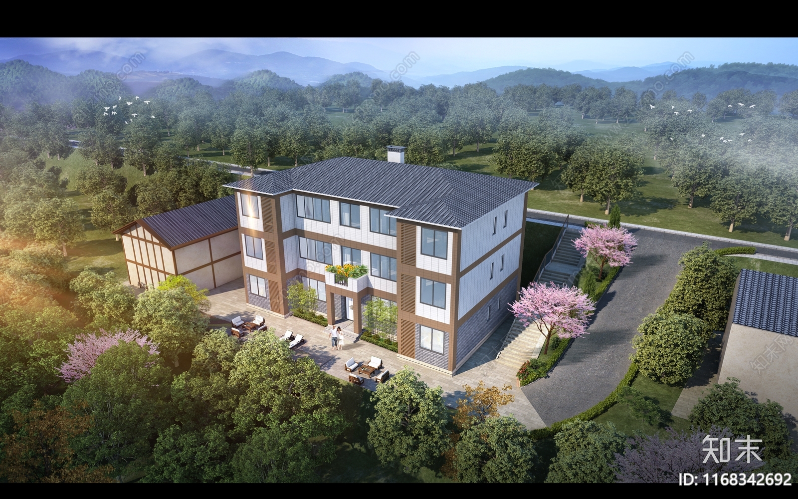 新中式极简别墅建筑施工图下载【ID:1168342692】