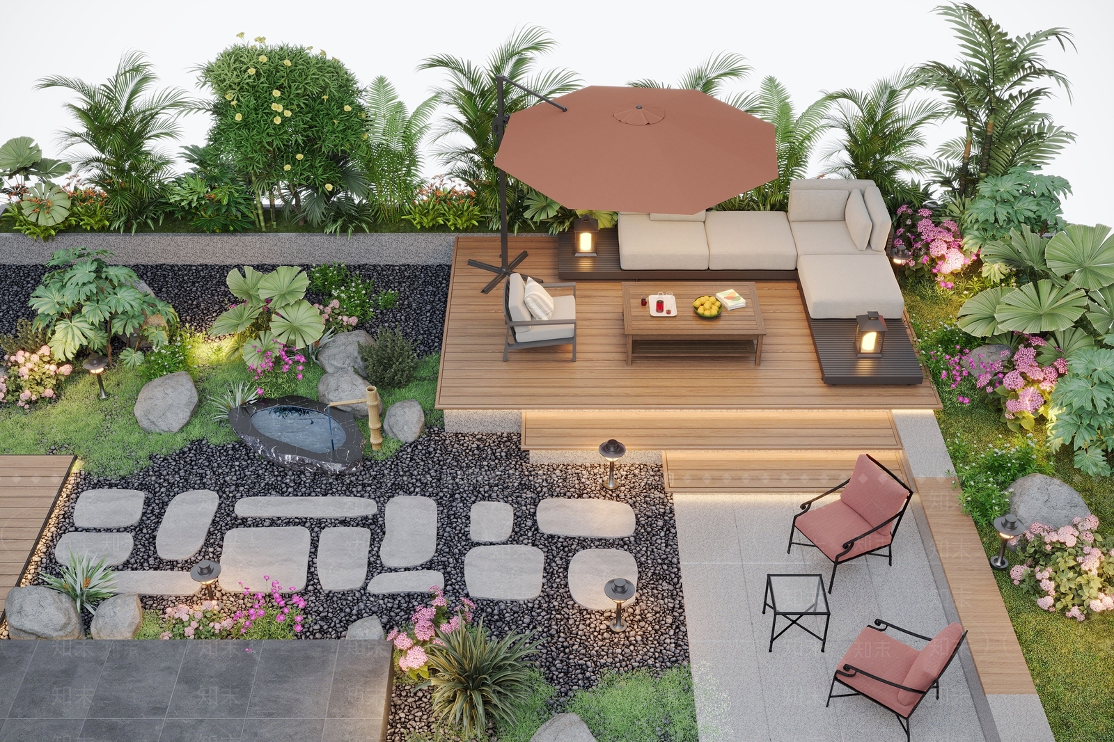 现代庭院3D模型下载【ID:1168345790】