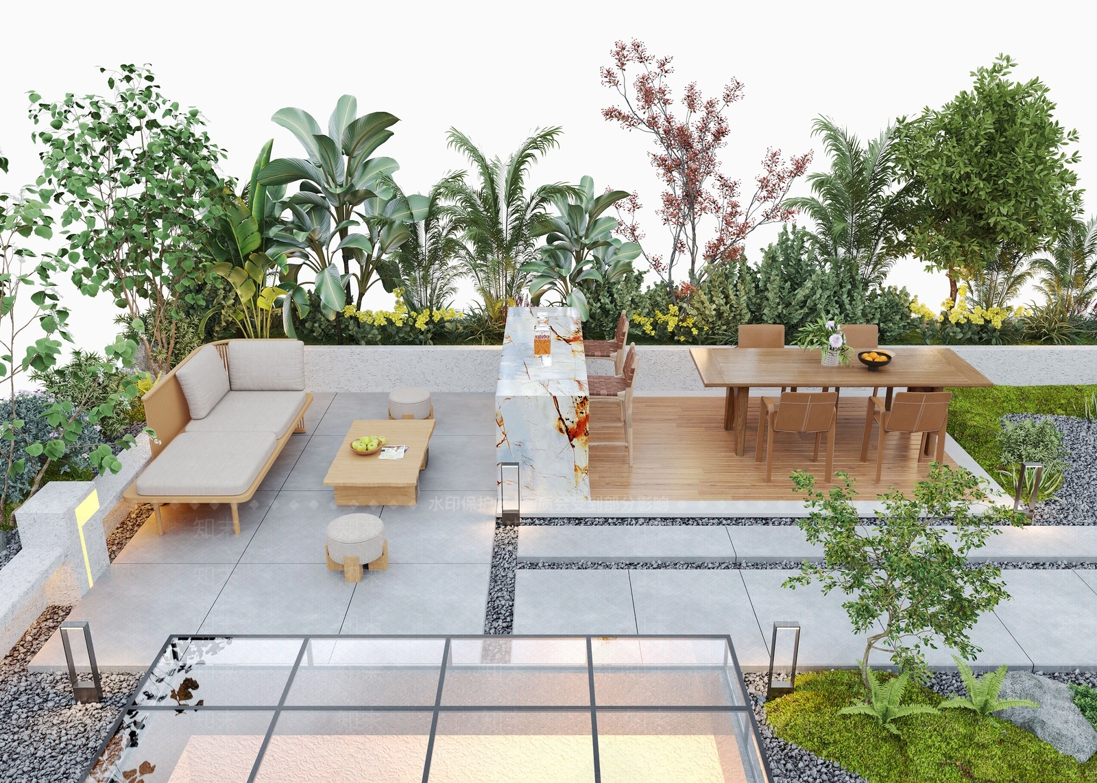 现代庭院3D模型下载【ID:1168345755】