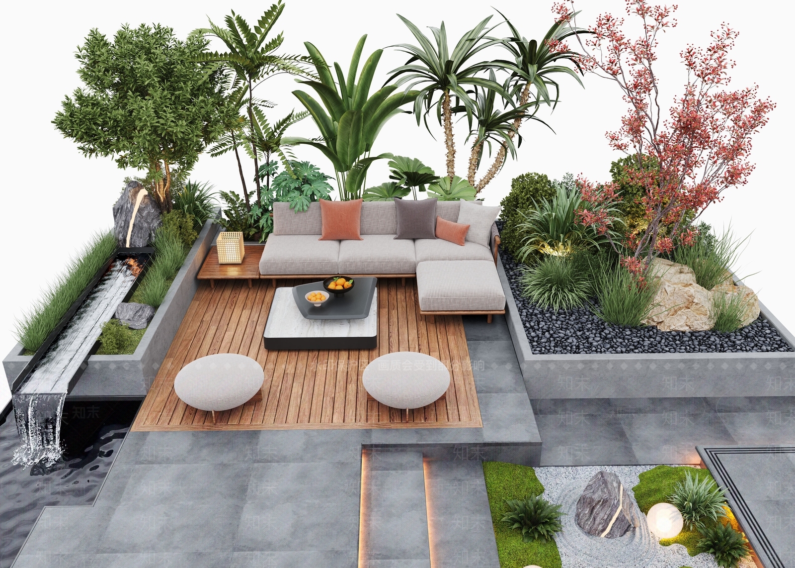 现代庭院3D模型下载【ID:1168345811】