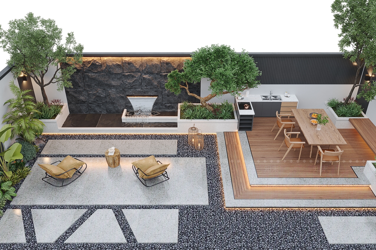 现代庭院3D模型下载【ID:1168345853】