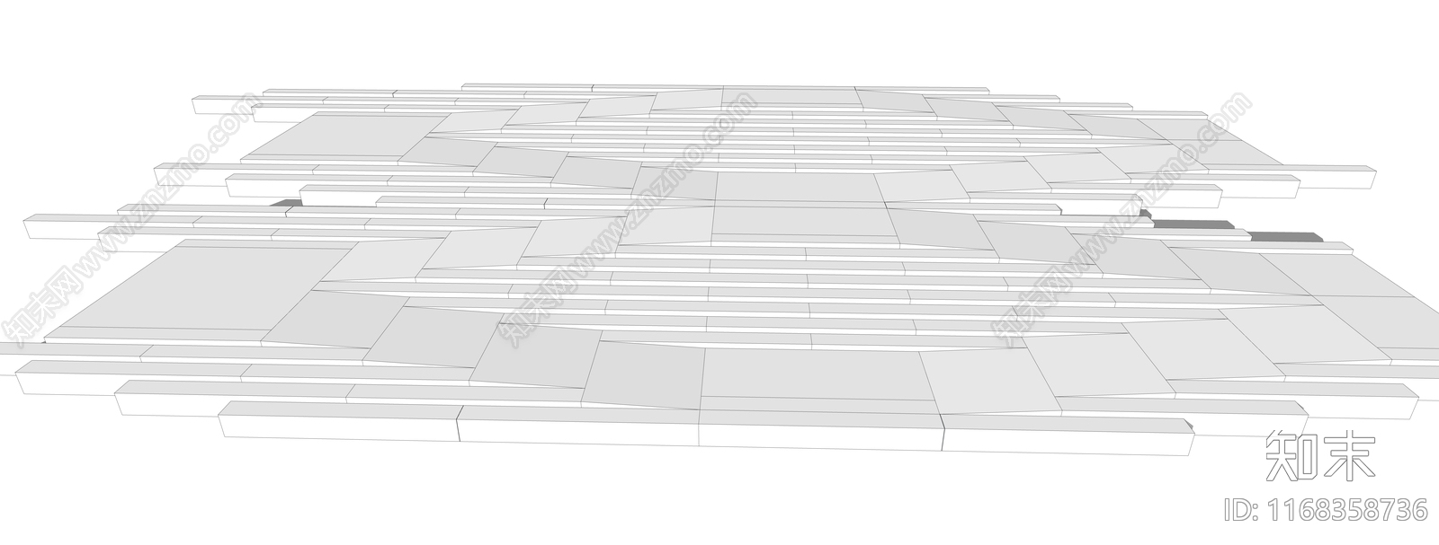 现代台阶景观SU模型下载【ID:1168358736】