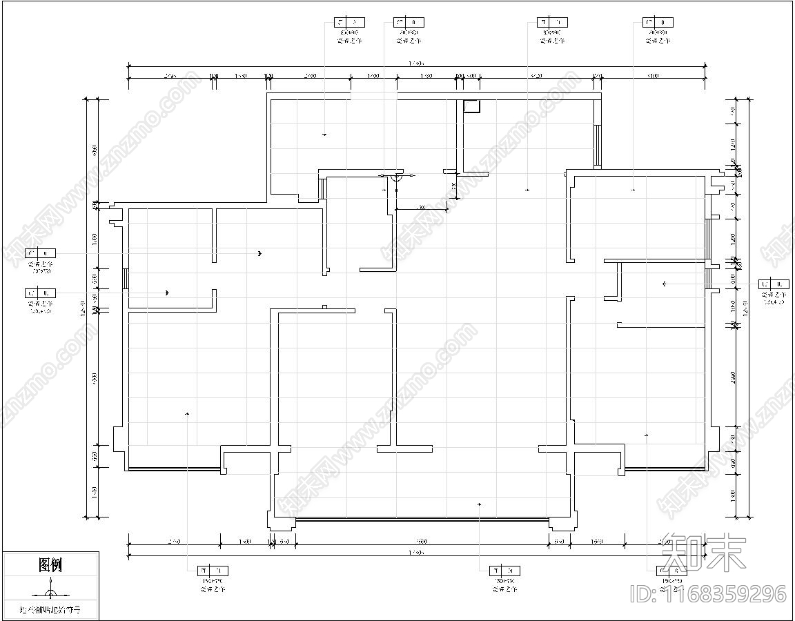 现代新中式住宅楼建筑cad施工图下载【ID:1168359296】