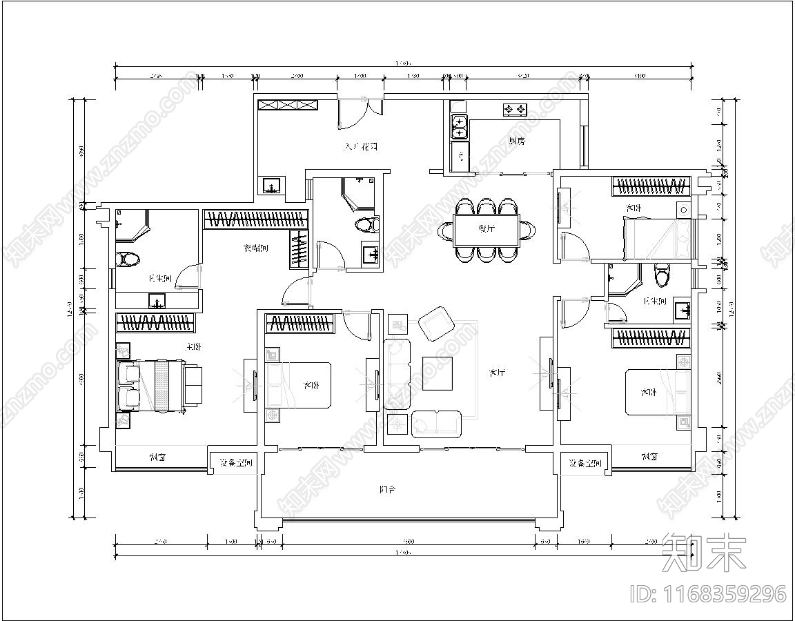 现代新中式住宅楼建筑cad施工图下载【ID:1168359296】