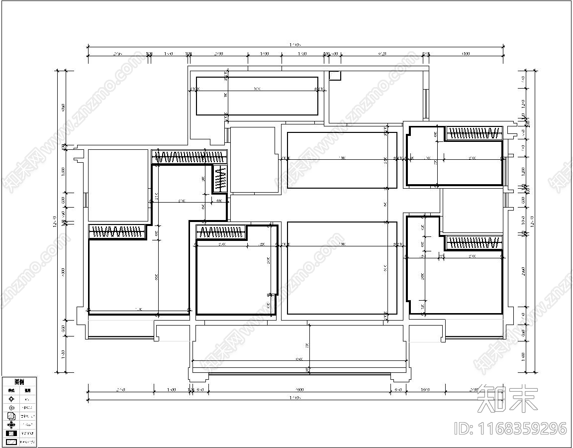 现代新中式住宅楼建筑cad施工图下载【ID:1168359296】