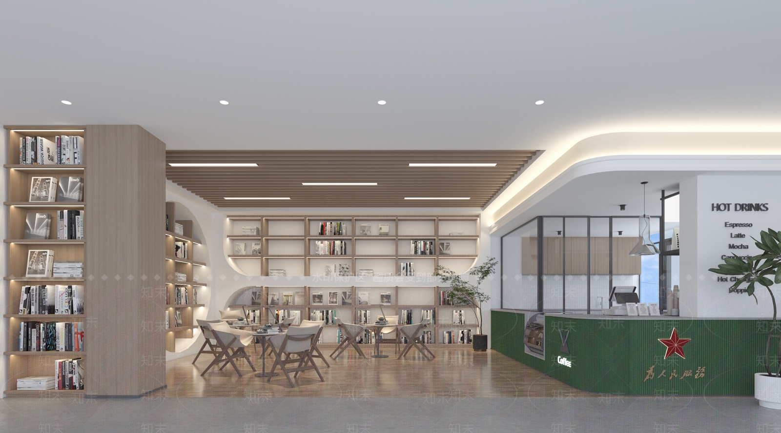 现代复古咖啡厅3D模型下载【ID:1168359723】