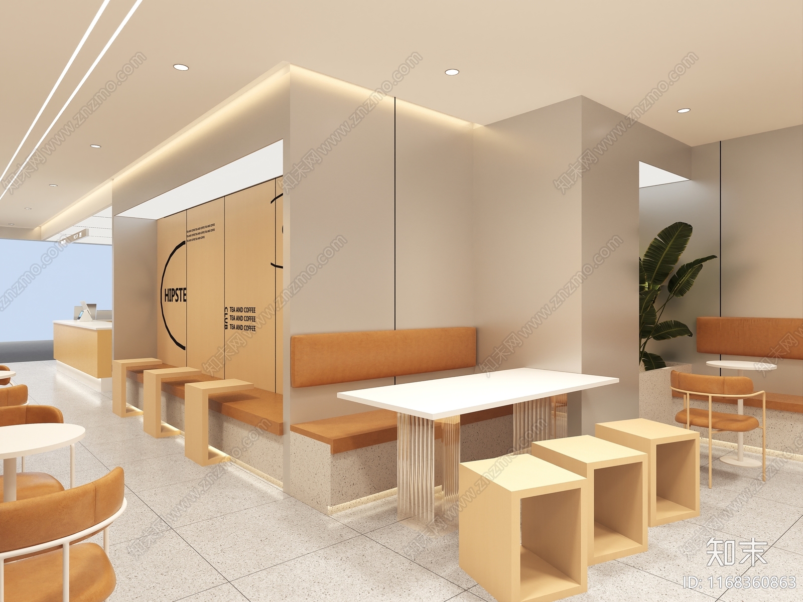 现代奶茶店3D模型下载【ID:1168360863】