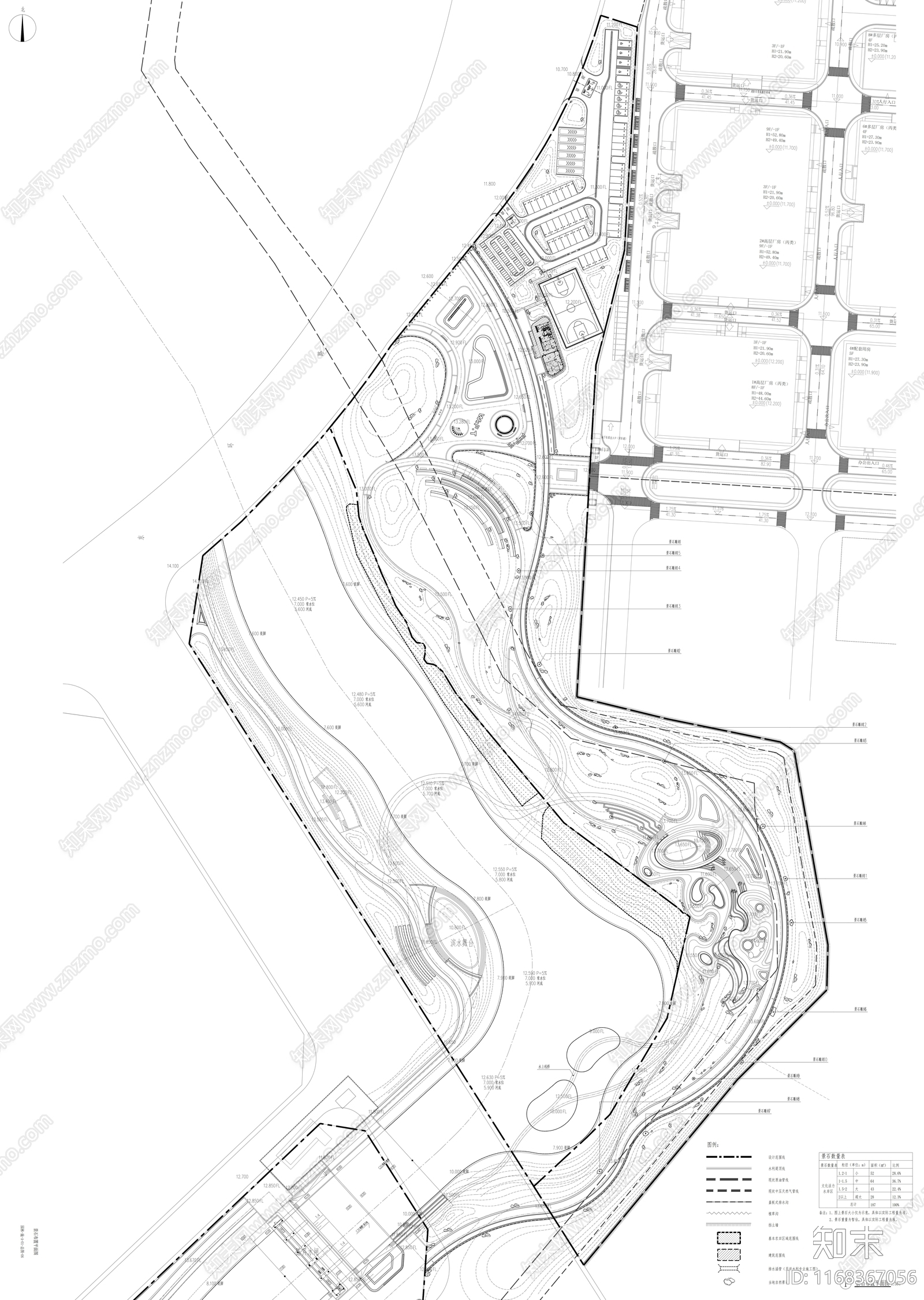现代公园景观cad施工图下载【ID:1168367056】