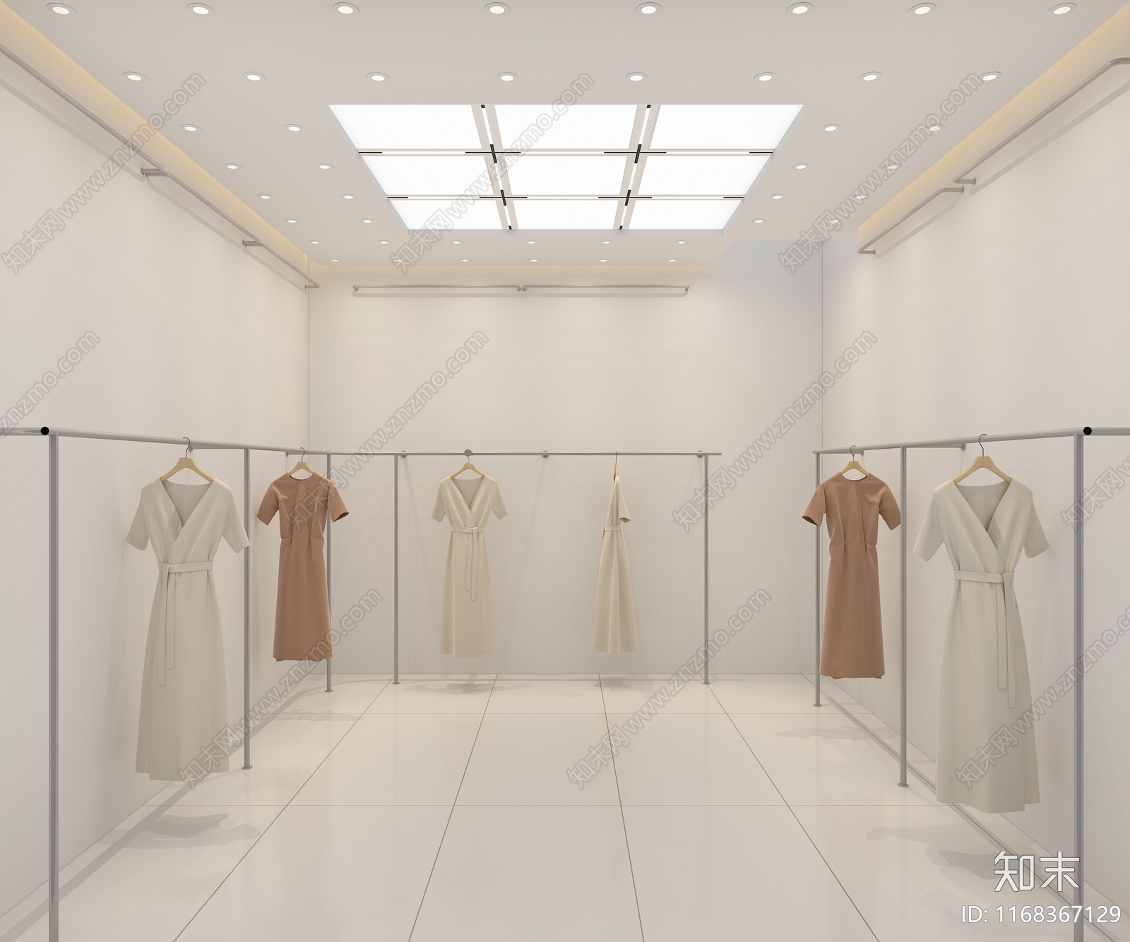 现代奶油服装店3D模型下载【ID:1168367129】