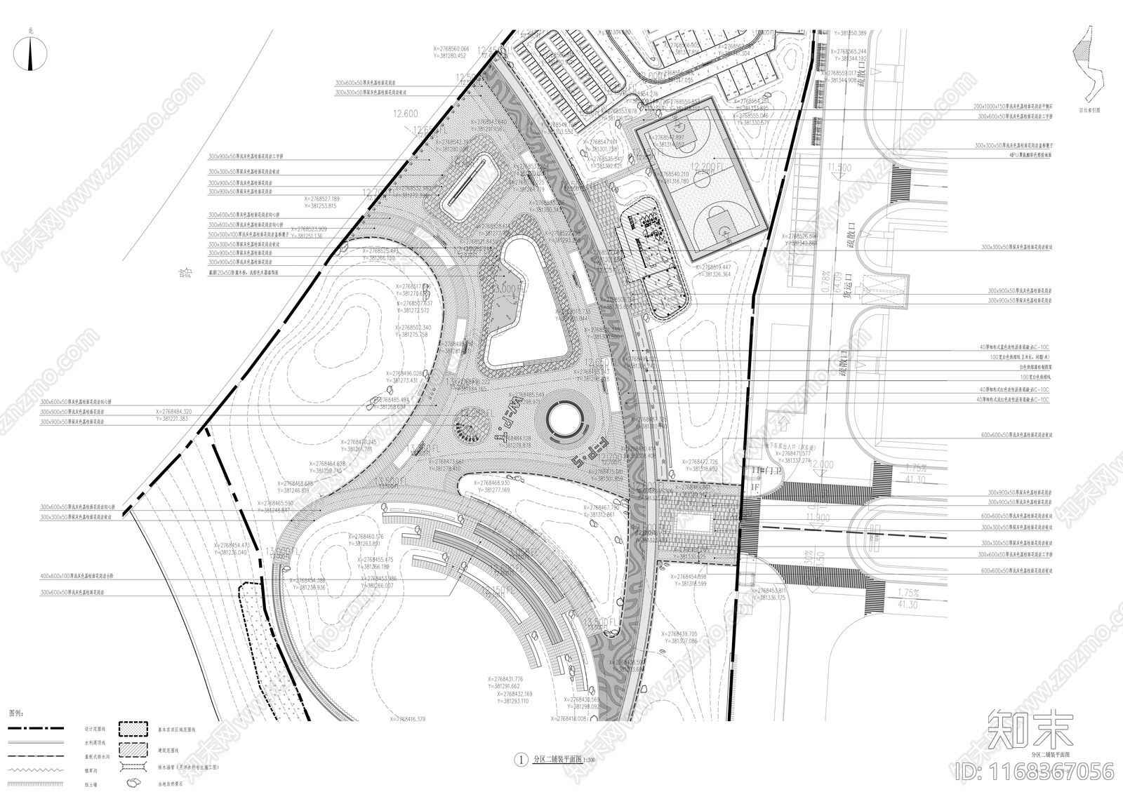 现代公园景观cad施工图下载【ID:1168367056】