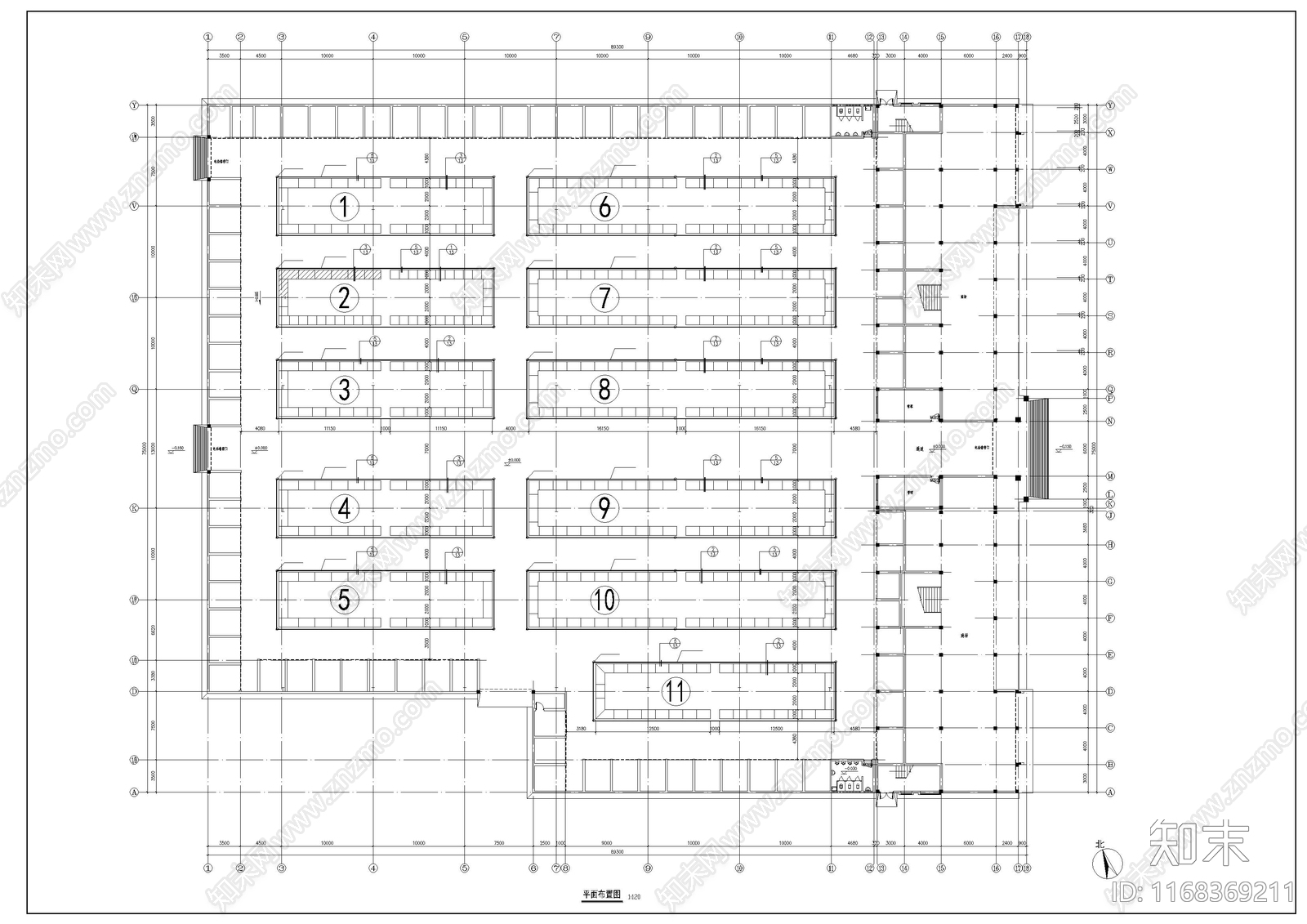 现代农贸市场建筑施工图下载【ID:1168369211】