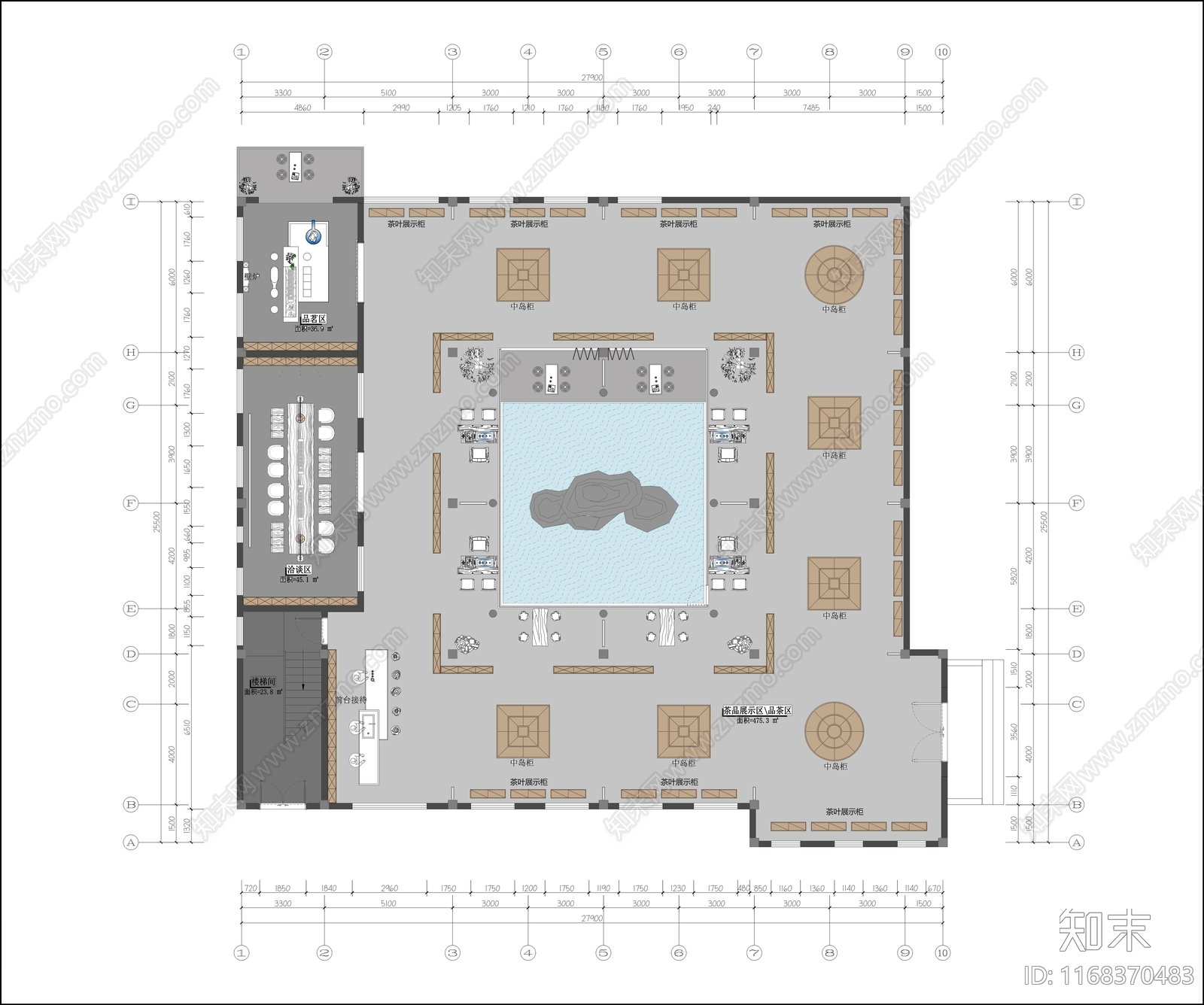 新中式其他文化空间cad施工图下载【ID:1168370483】