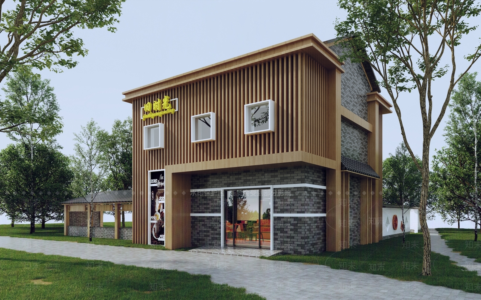 现代商业街3D模型下载【ID:1168372298】