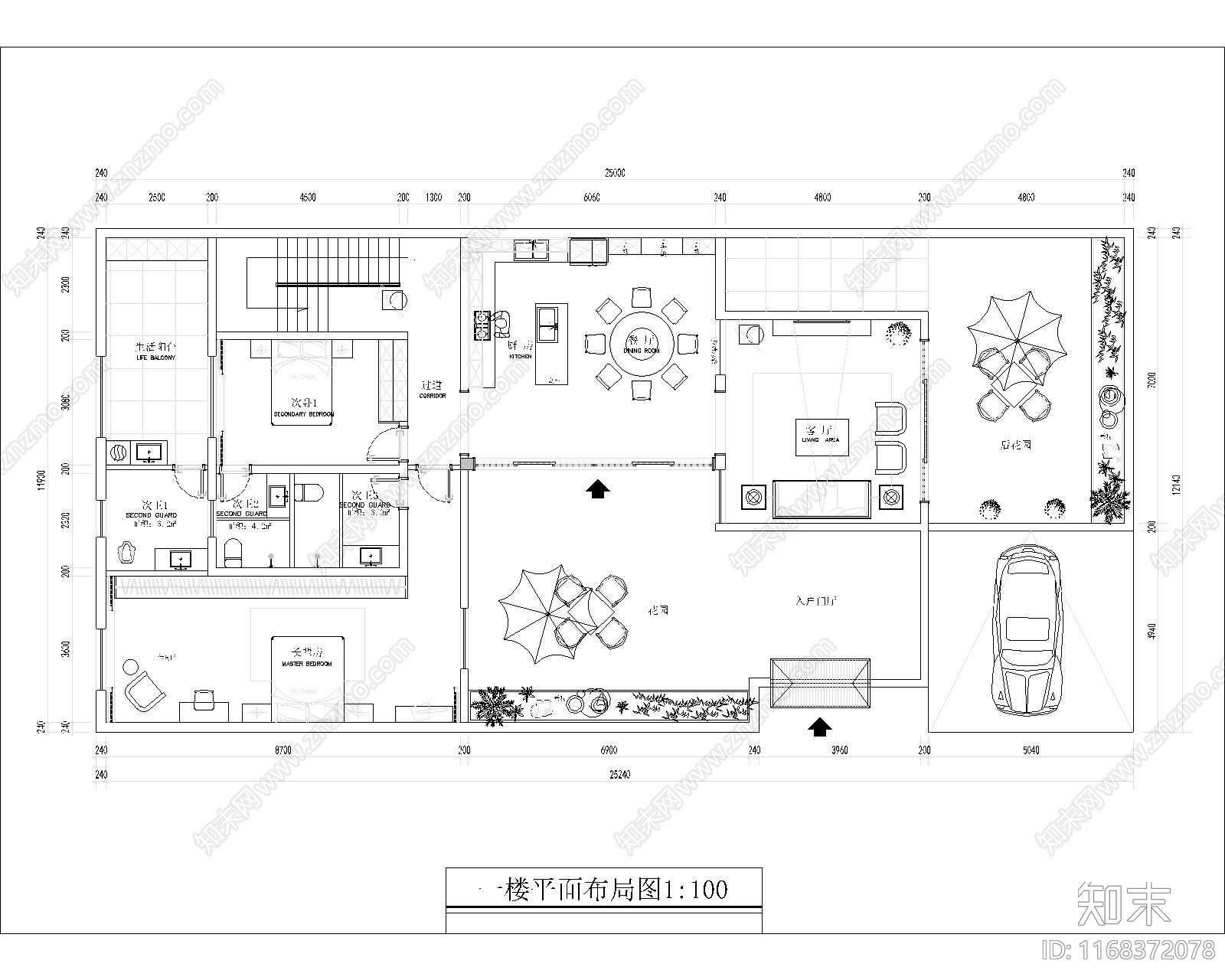 新中式别墅建筑施工图下载【ID:1168372078】