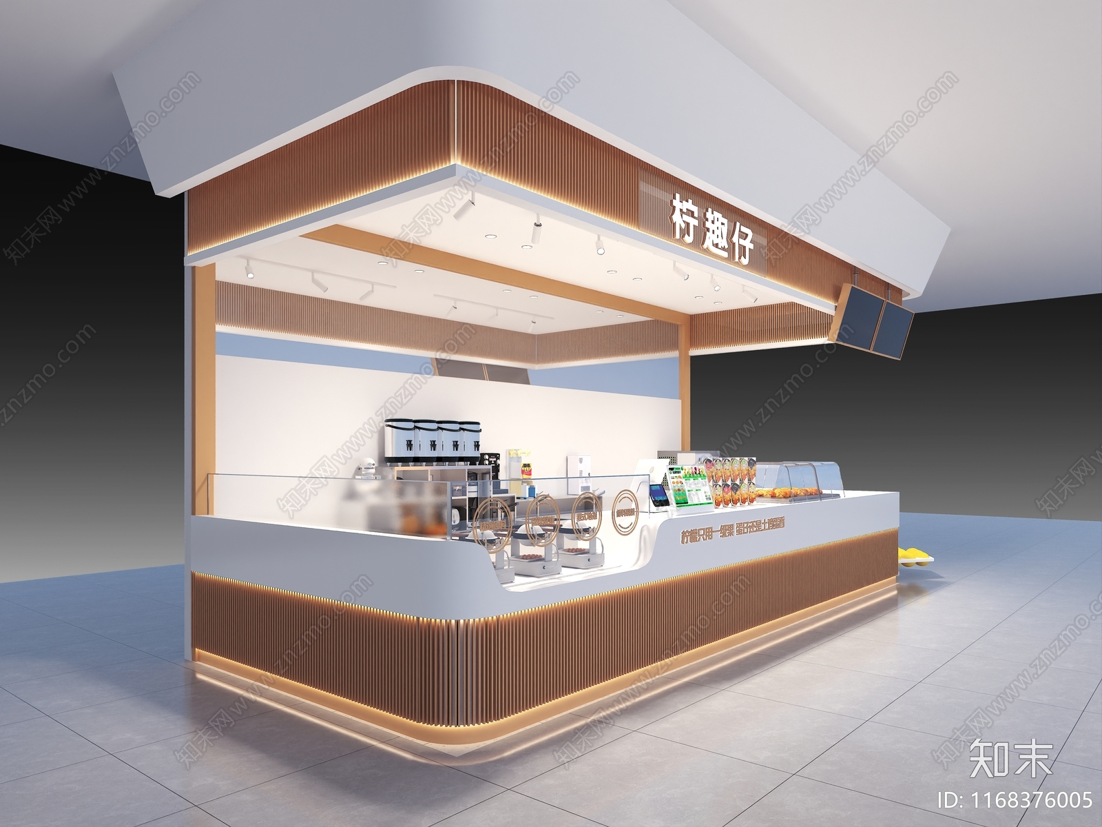 现代奶茶店3D模型下载【ID:1168376005】