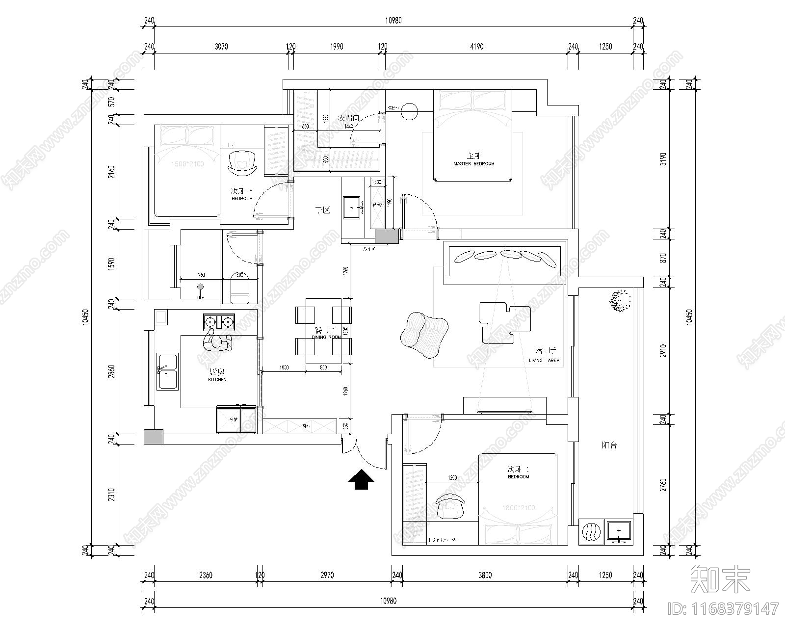 现代新中式住宅楼建筑cad施工图下载【ID:1168379147】