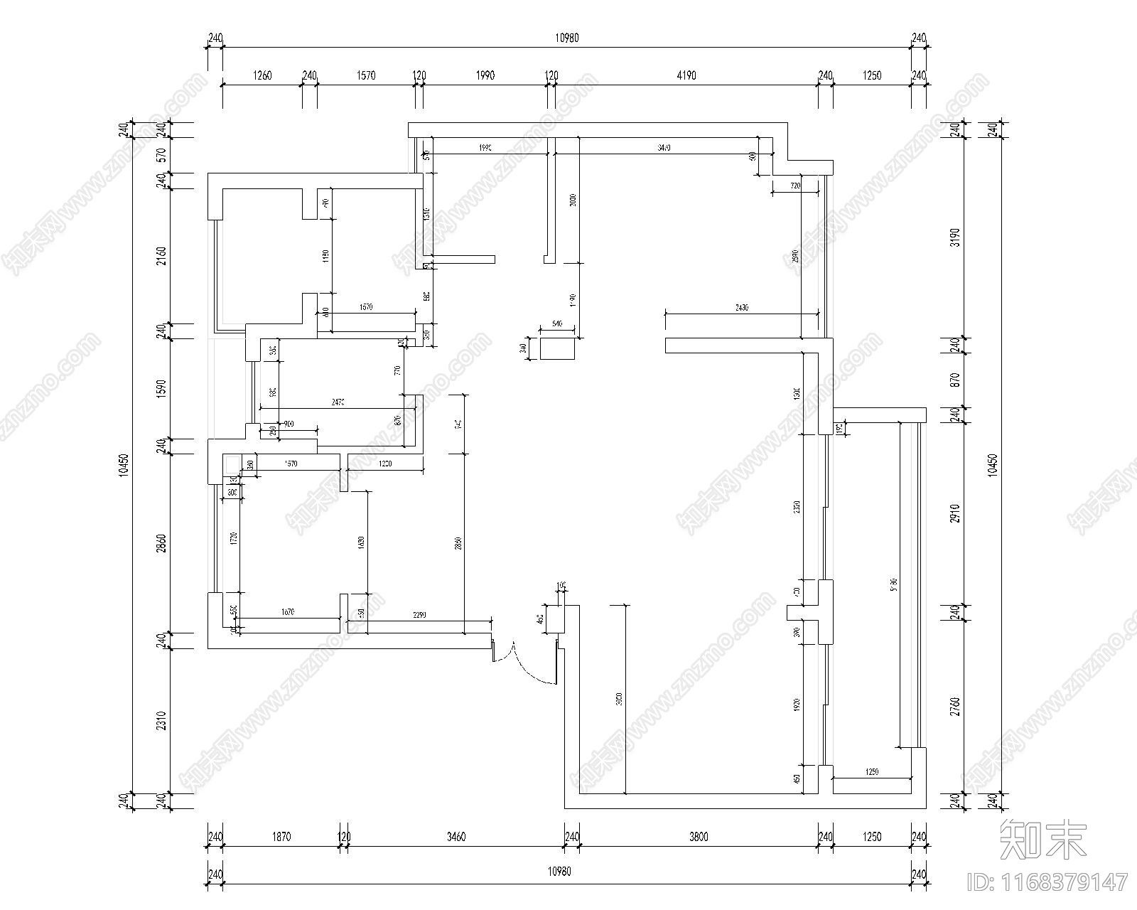 现代新中式住宅楼建筑cad施工图下载【ID:1168379147】