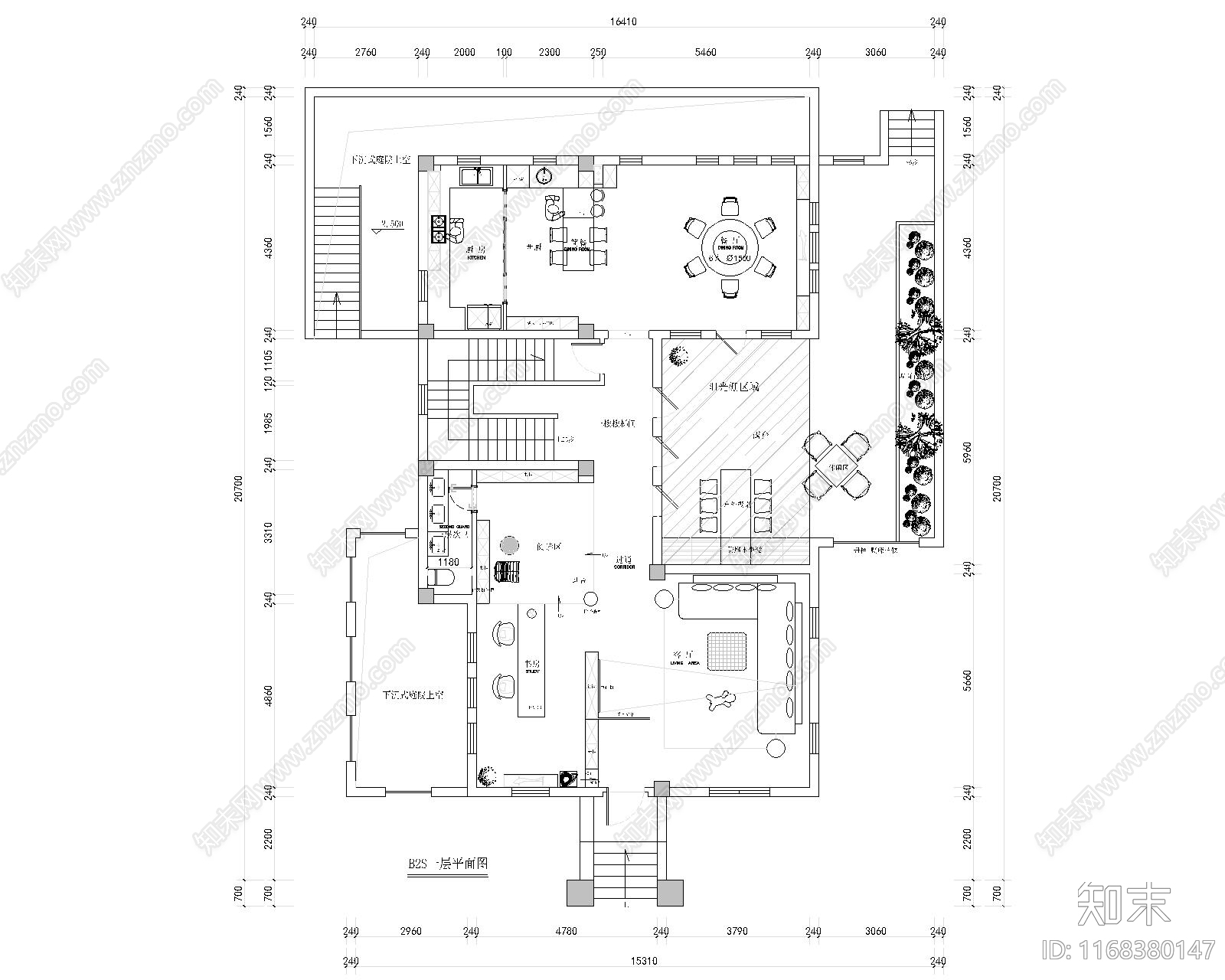 新中式别墅建筑cad施工图下载【ID:1168380147】