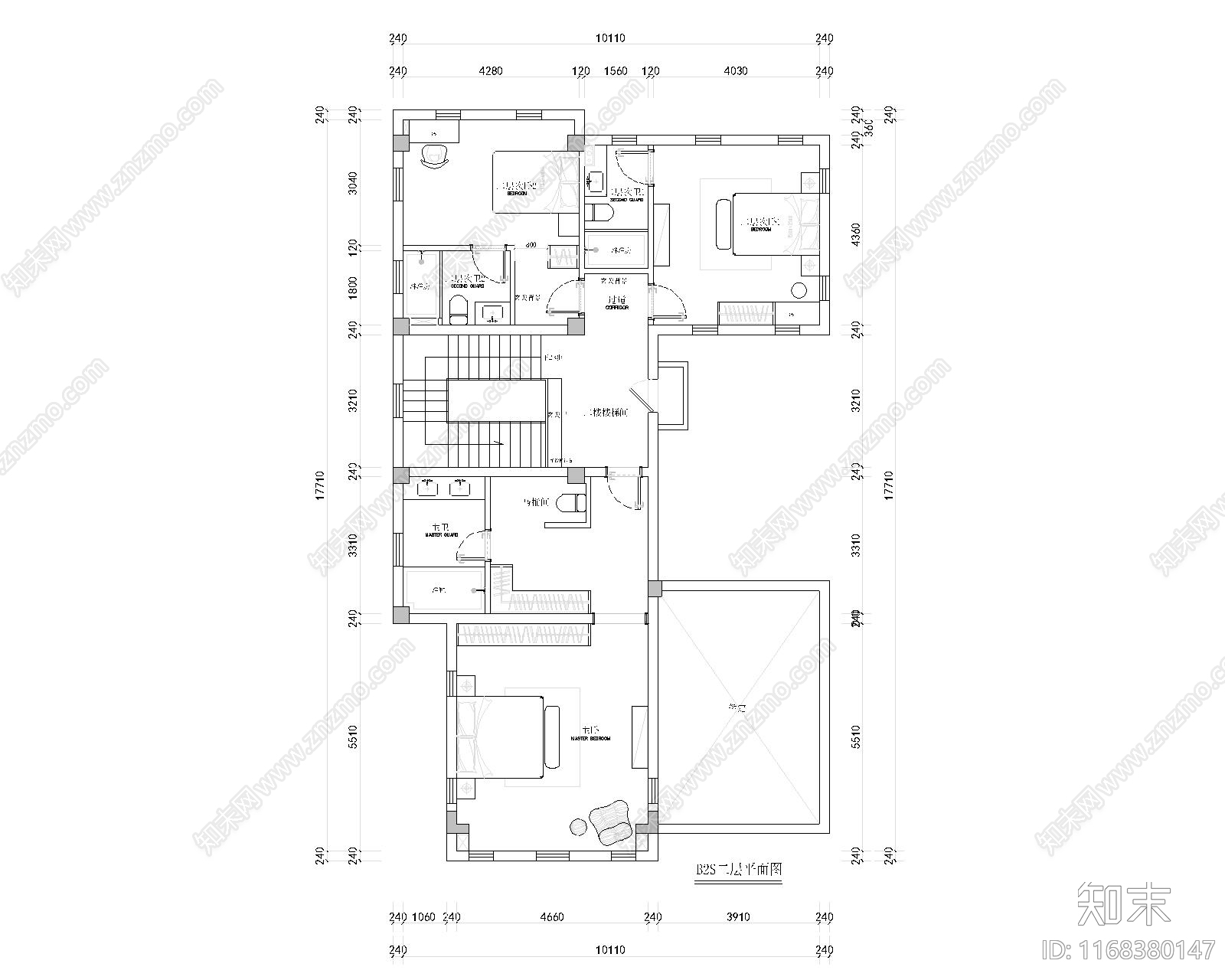 新中式别墅建筑cad施工图下载【ID:1168380147】