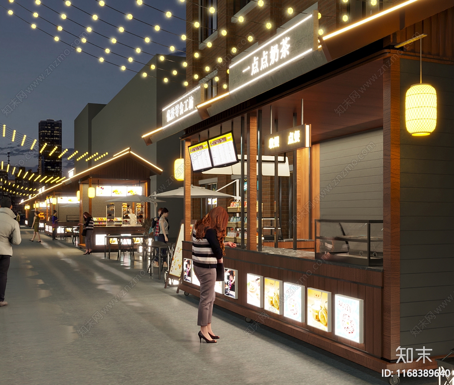 现代新中式集市3D模型下载【ID:1168389640】