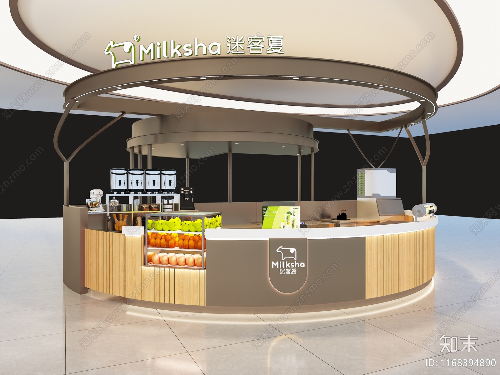 现代奶茶店3D模型下载【ID:1168394890】