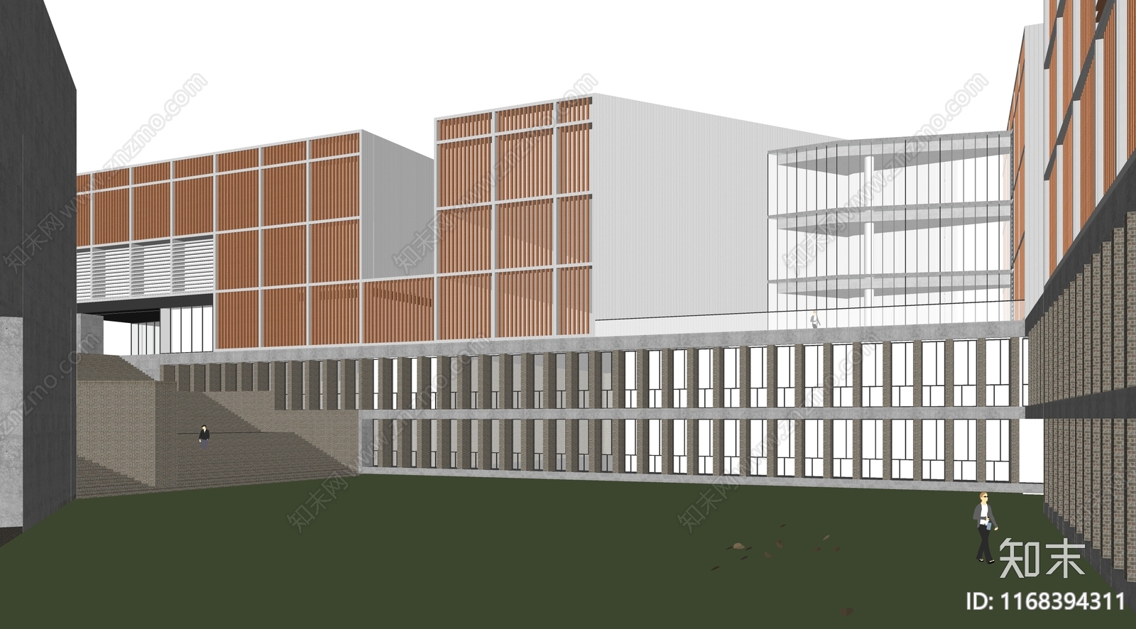 现代学校建筑SU模型下载【ID:1168394311】